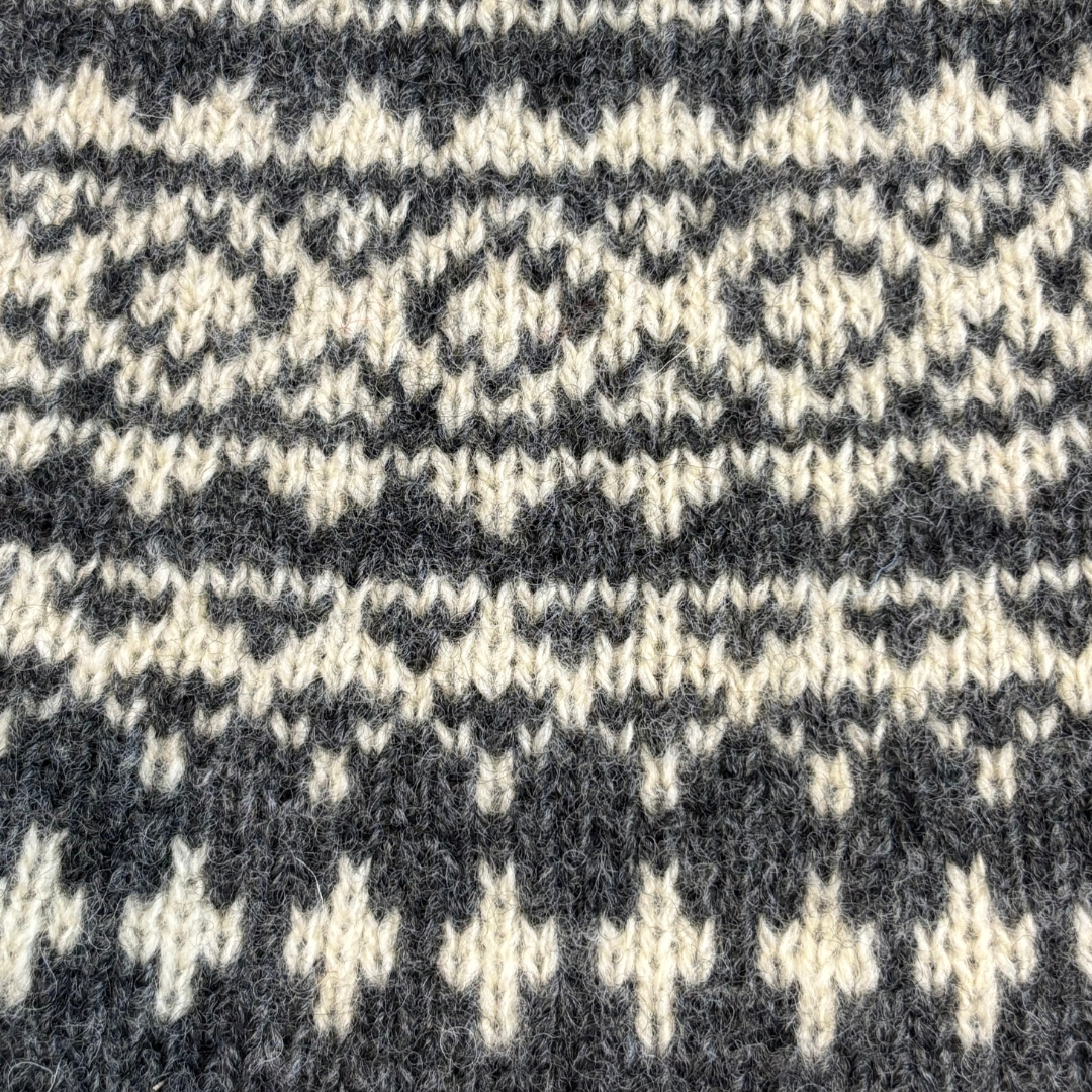 Men's Fairisle Yoke Jumper - Basalt and Vanilla