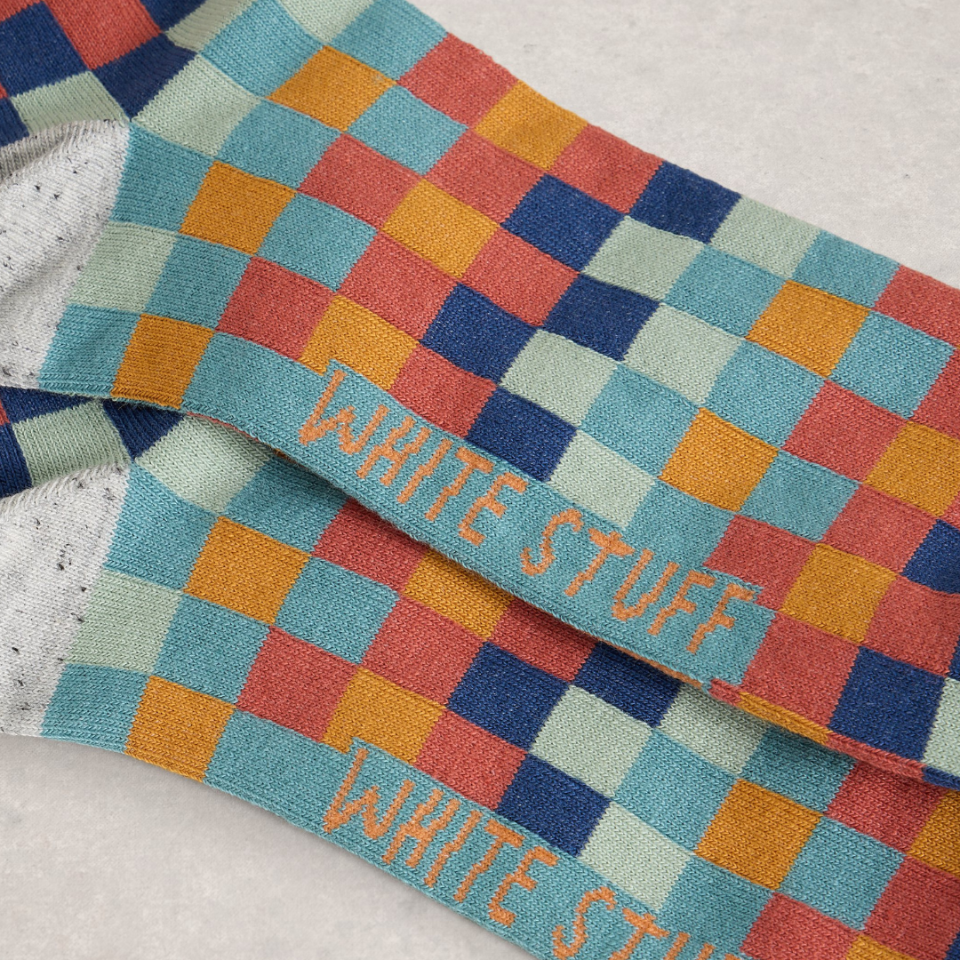Pattern Ankle Socks - Orange Multi