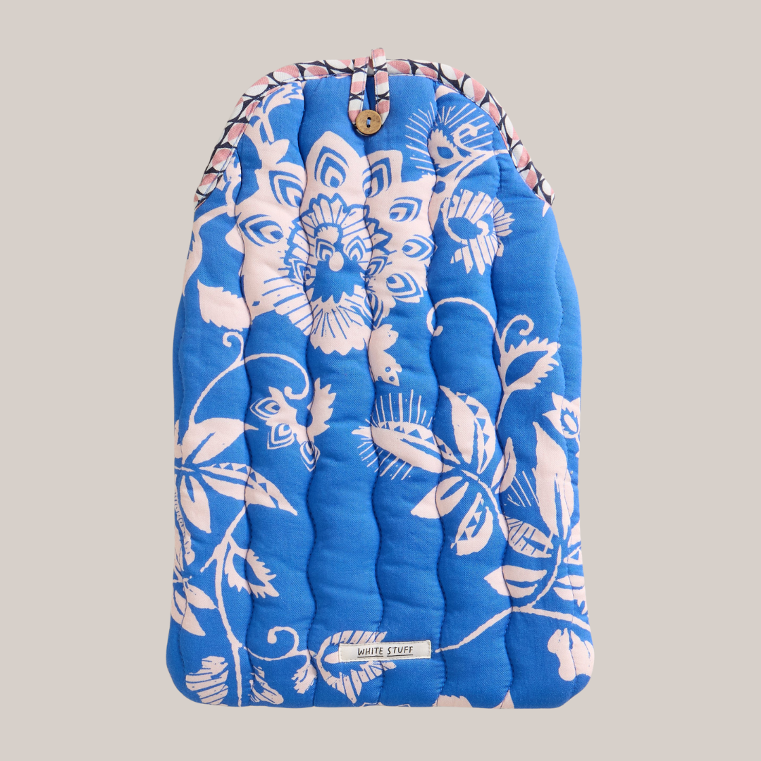 Reversible Hot Water Bottle - Blue Multi