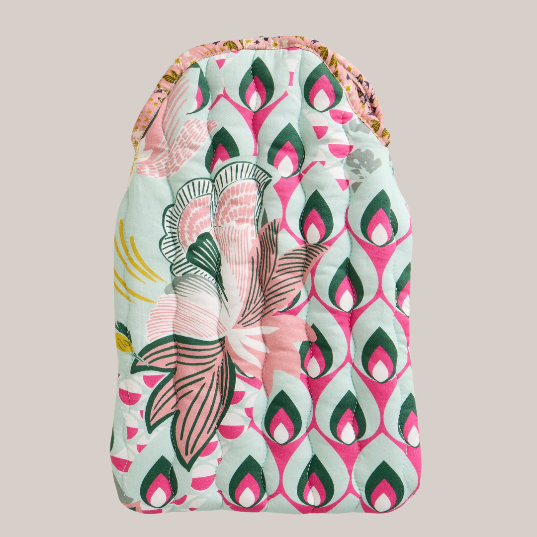 Reversible Hot Water Bottle - Green Multi