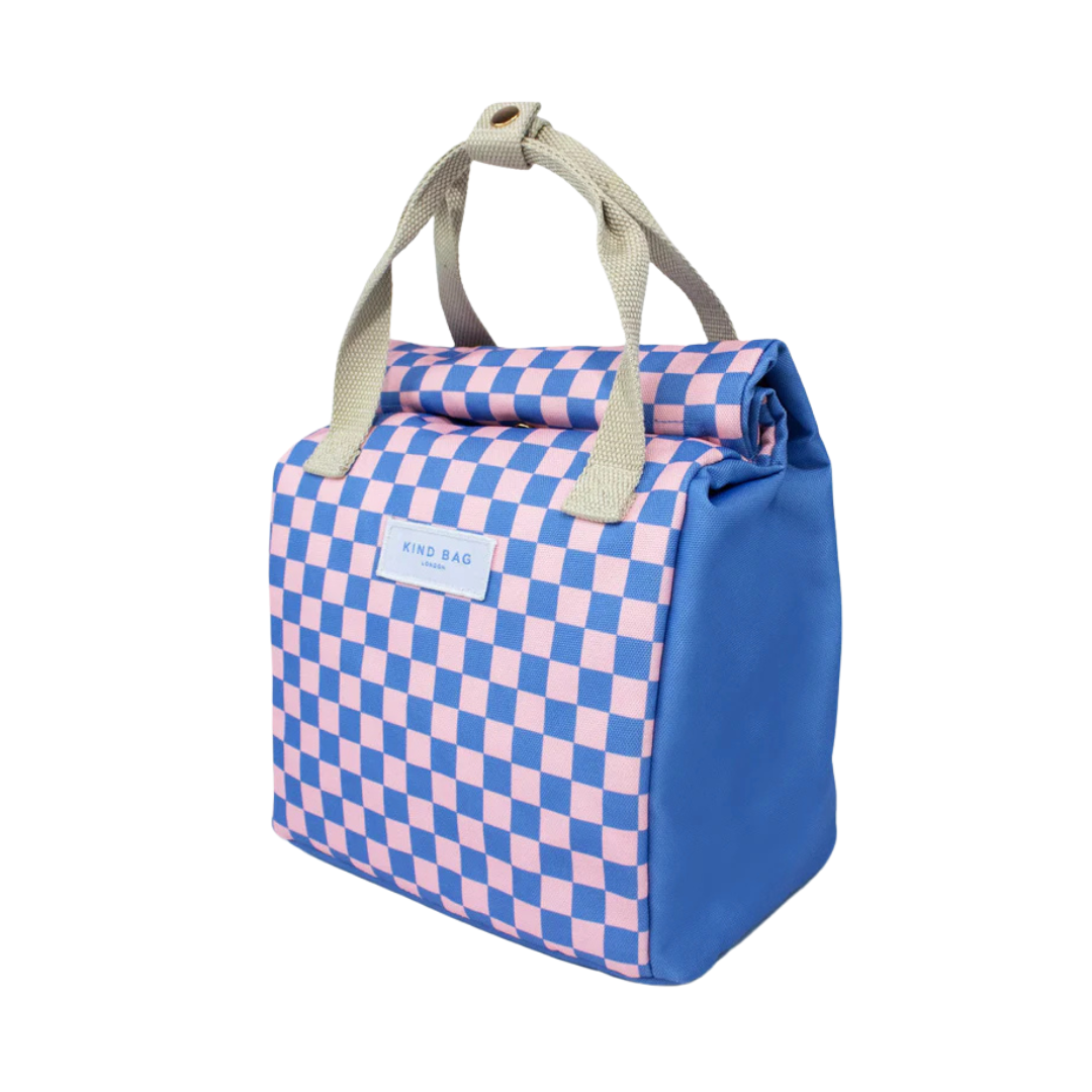 Lunch Bag - Blue Checkerboard