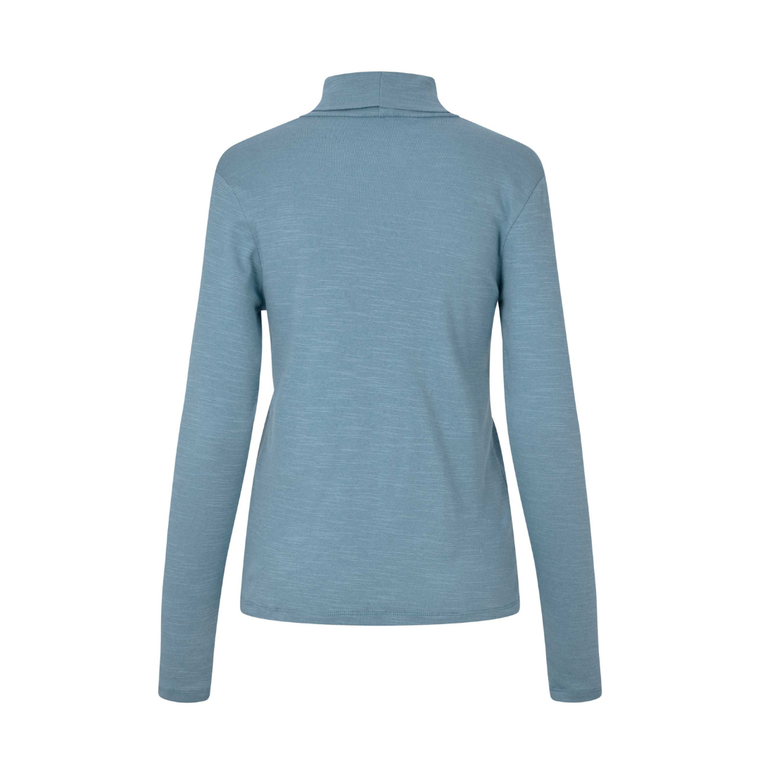 Blue long-sleeve shirt on a white background