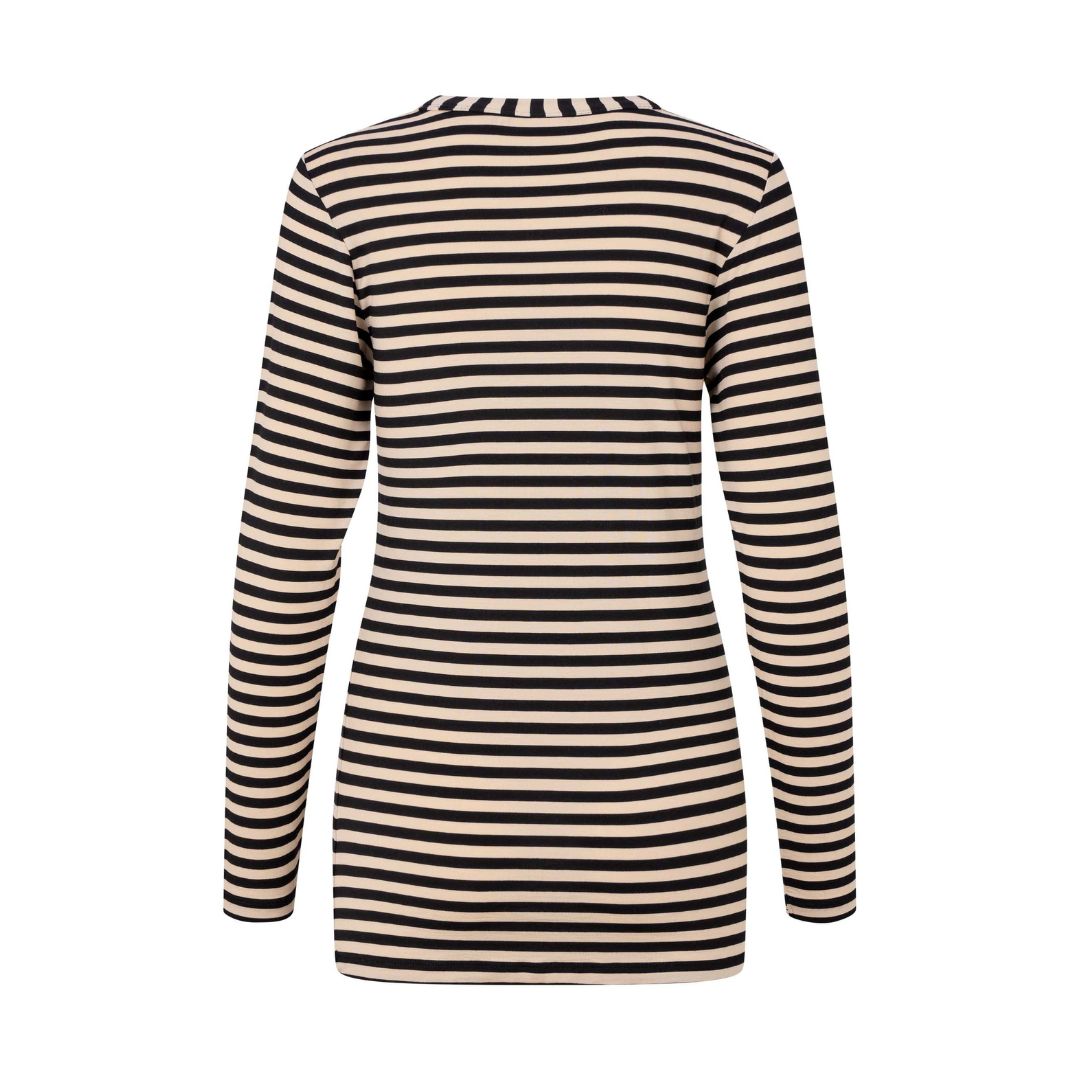 Doritla Striped Long Sleeved Top - Black