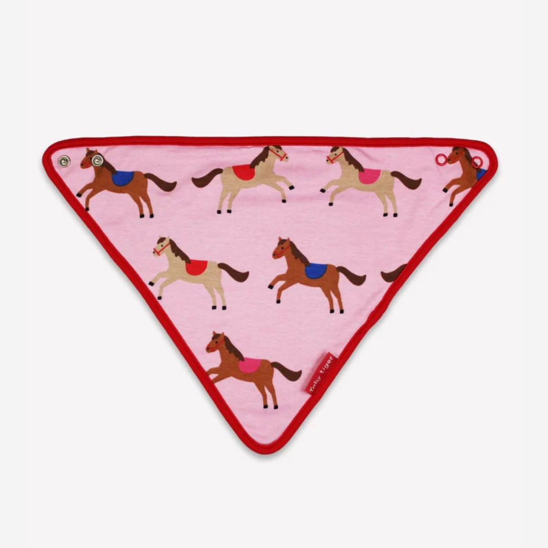 Dribble Bib - Pink Horse & Pony Print