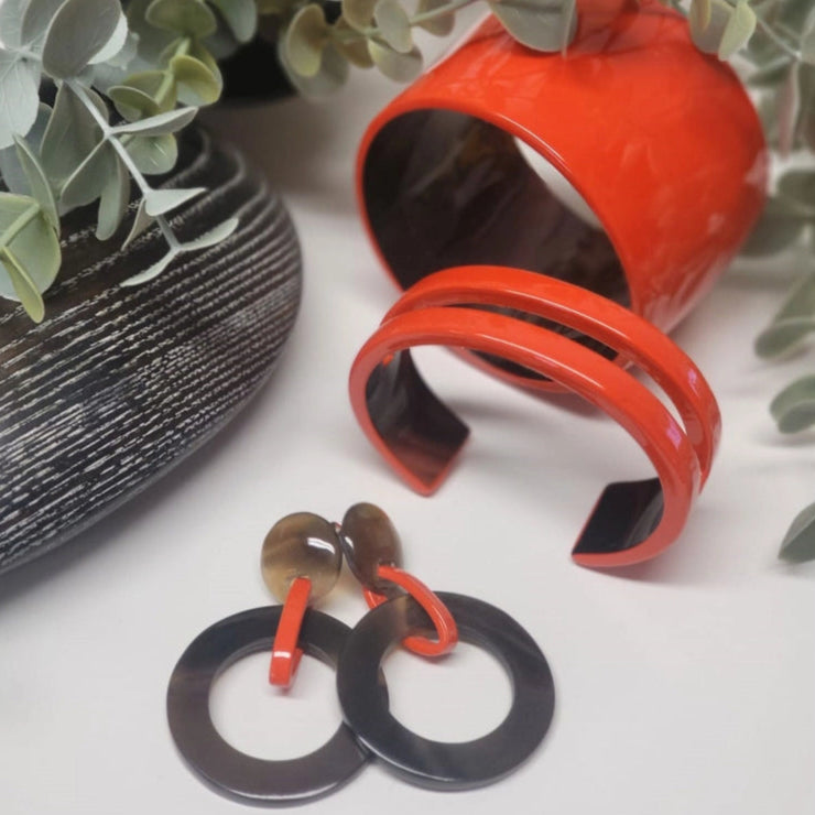 Horn Cuff Bracelet - Orange