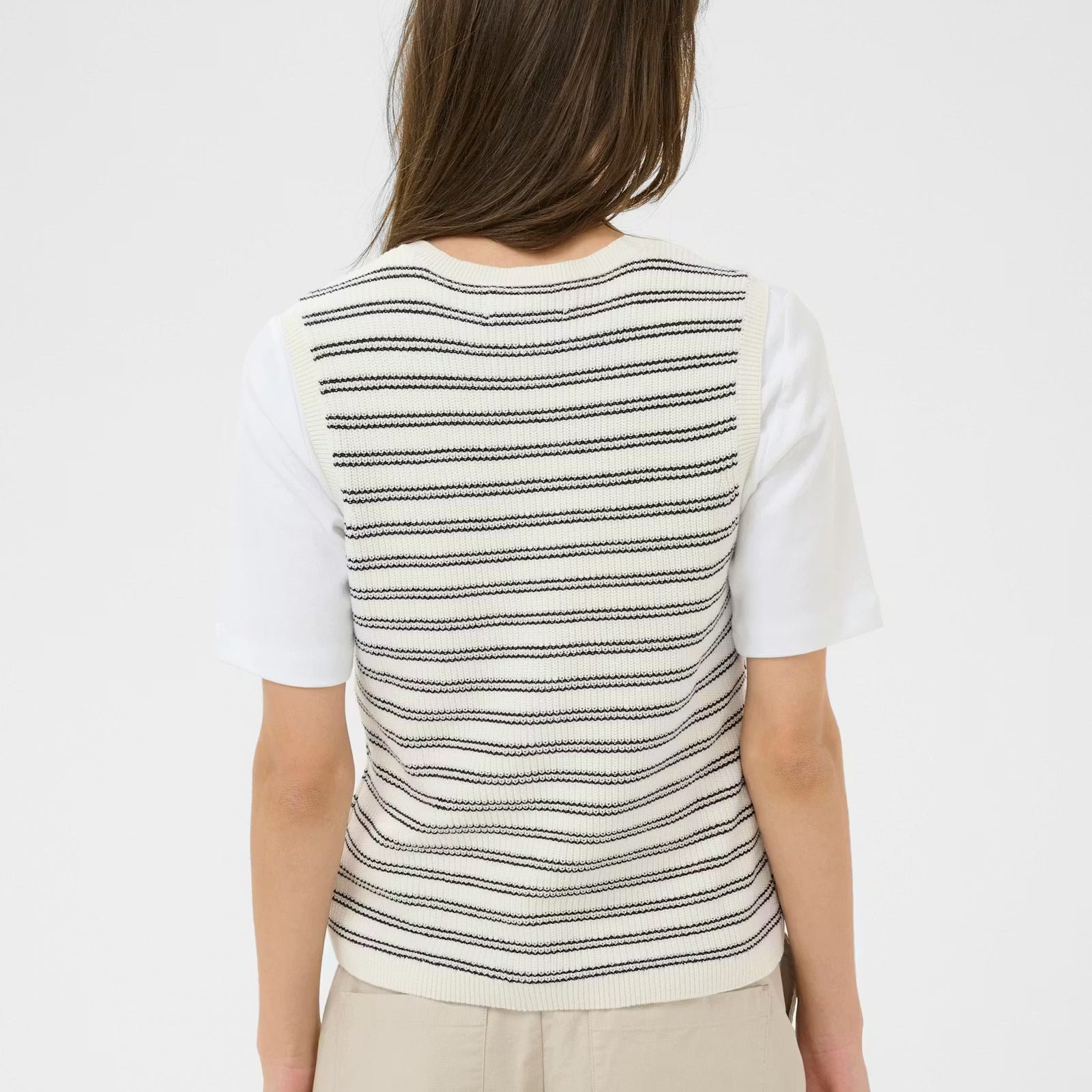Gemma Striped Vest - Dark Navy