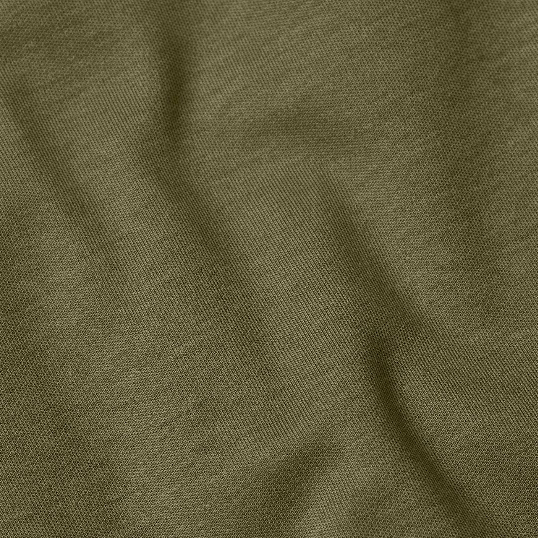 Close-up of olive green fabric texture