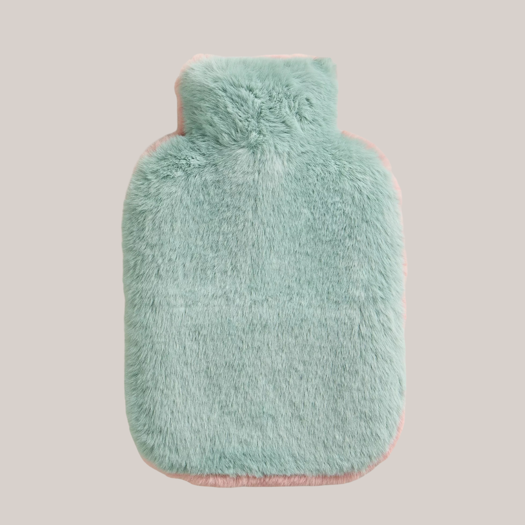 Faux Fur Hot Water Bottle - Pink Multi