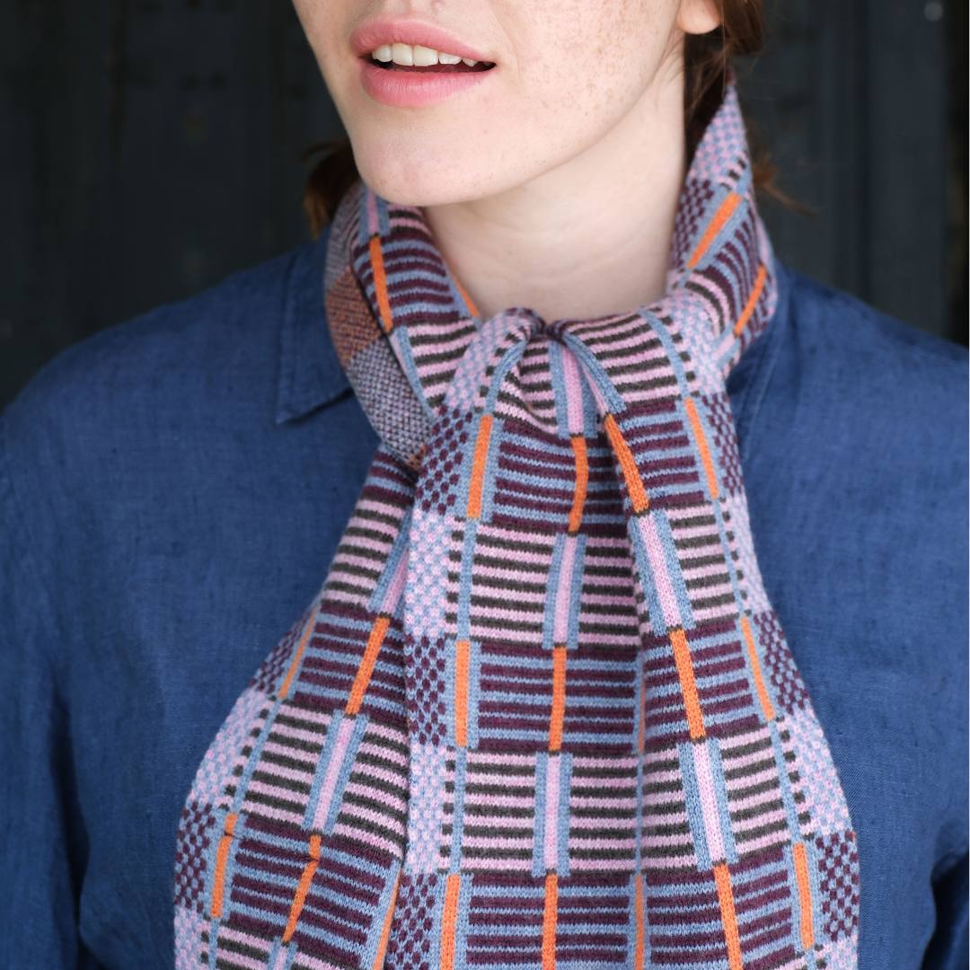 Ladder Scarf - Pink & Orange