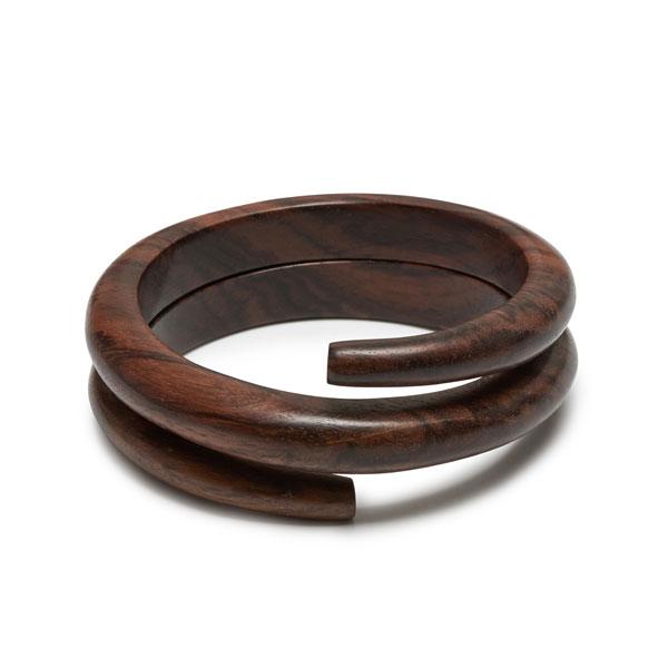 Sprial Wooden Bracelet - Brown