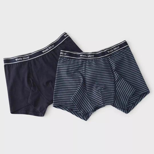 2 Pack Boxers Plain and Stripe The Longship