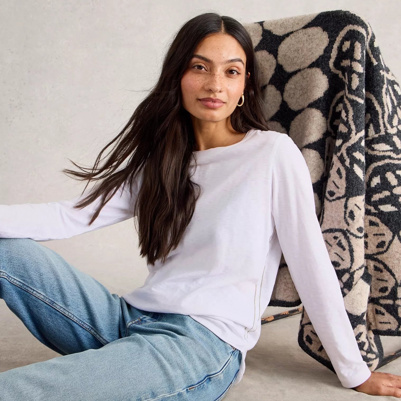 Clara Long Sleeved Tee - Brilliant White