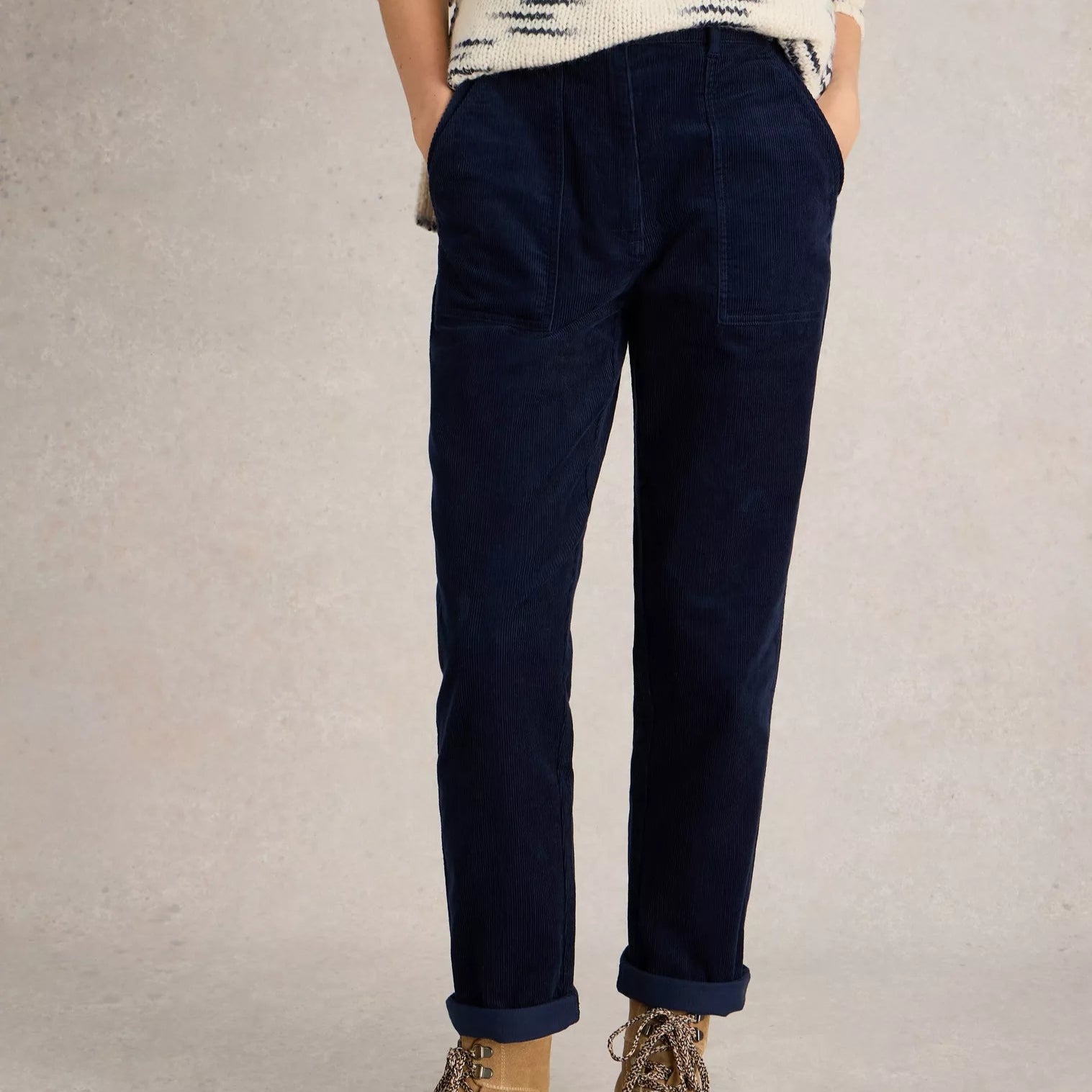Twister Cord Trousers - Dark Navy