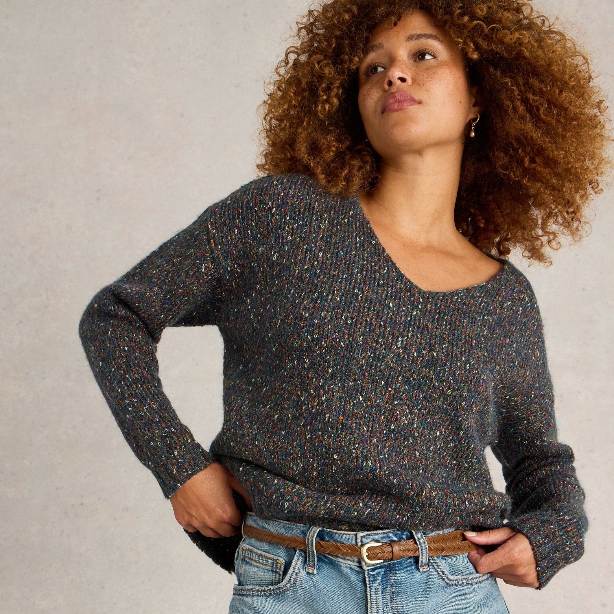 Teal v neck jumper store