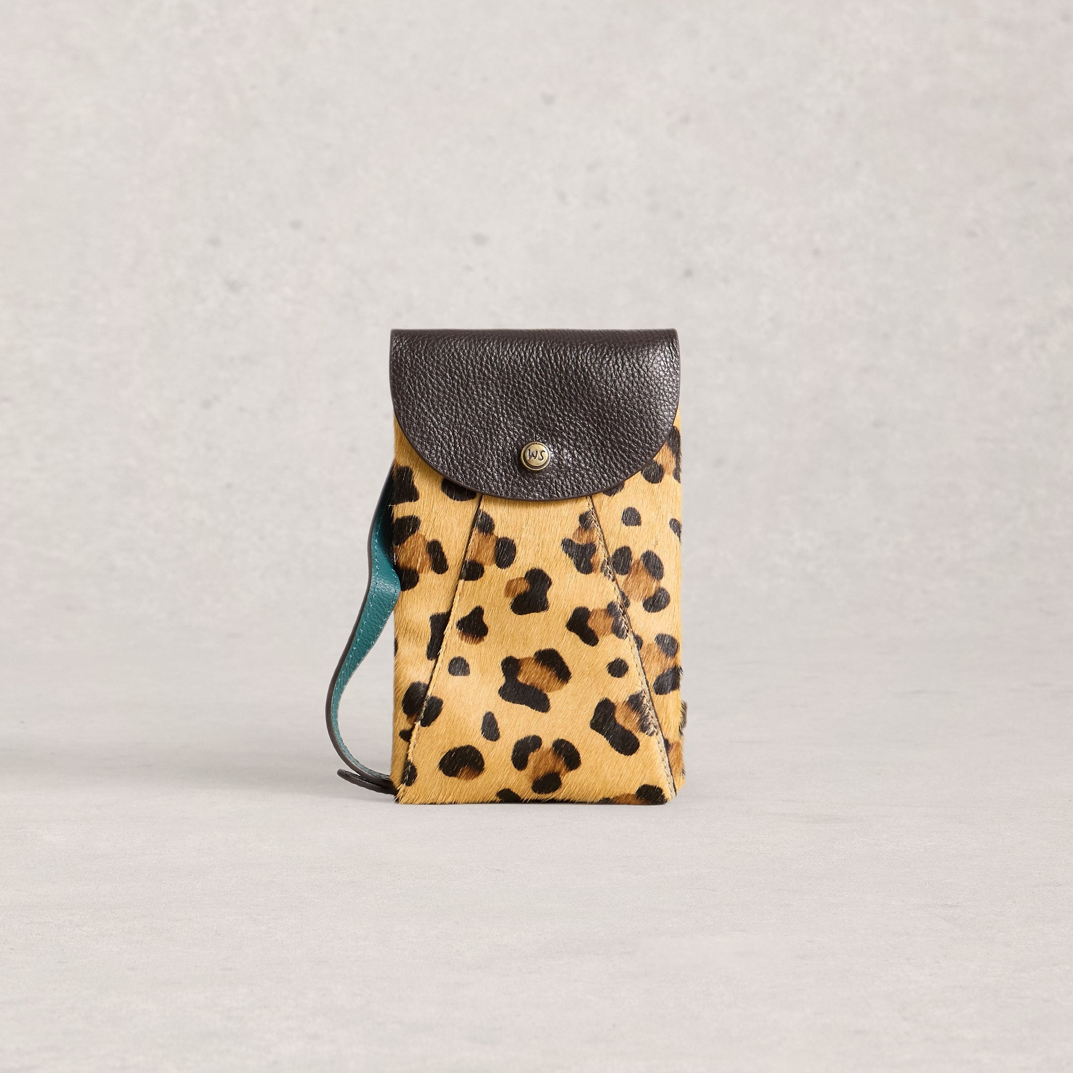 Coco Leather Phone Bag - Brown Multi