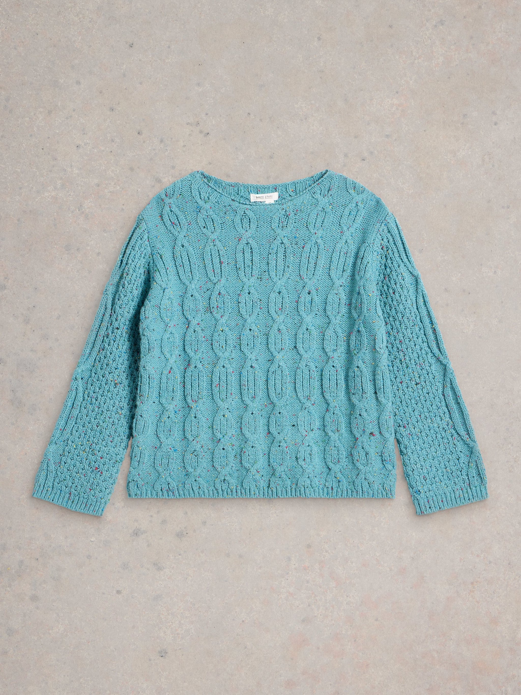 Blue nep cable pullover (long) amuamu 長袖