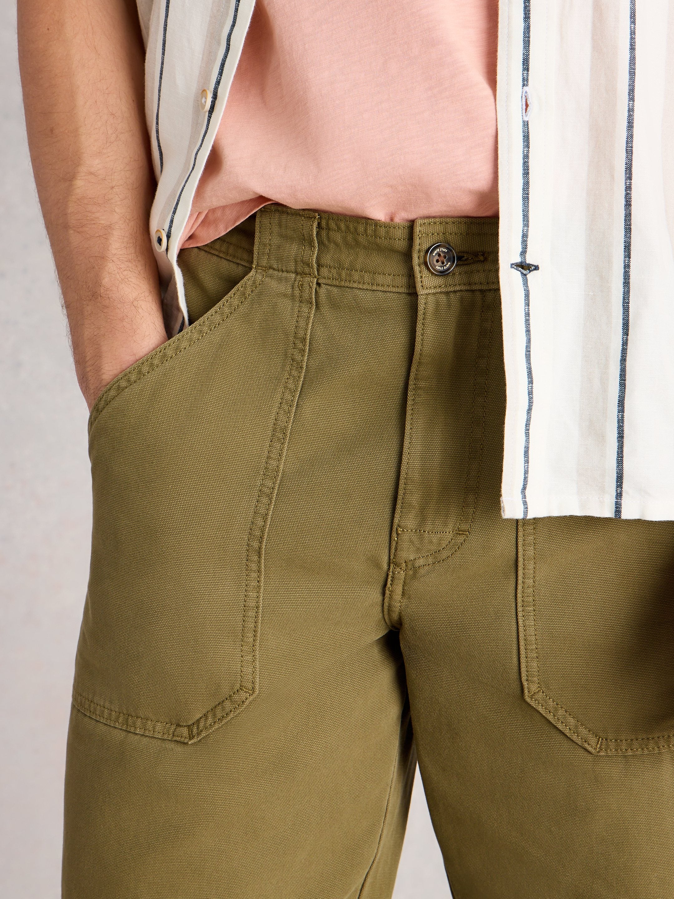Crantock Utility Trouser - Khaki Green