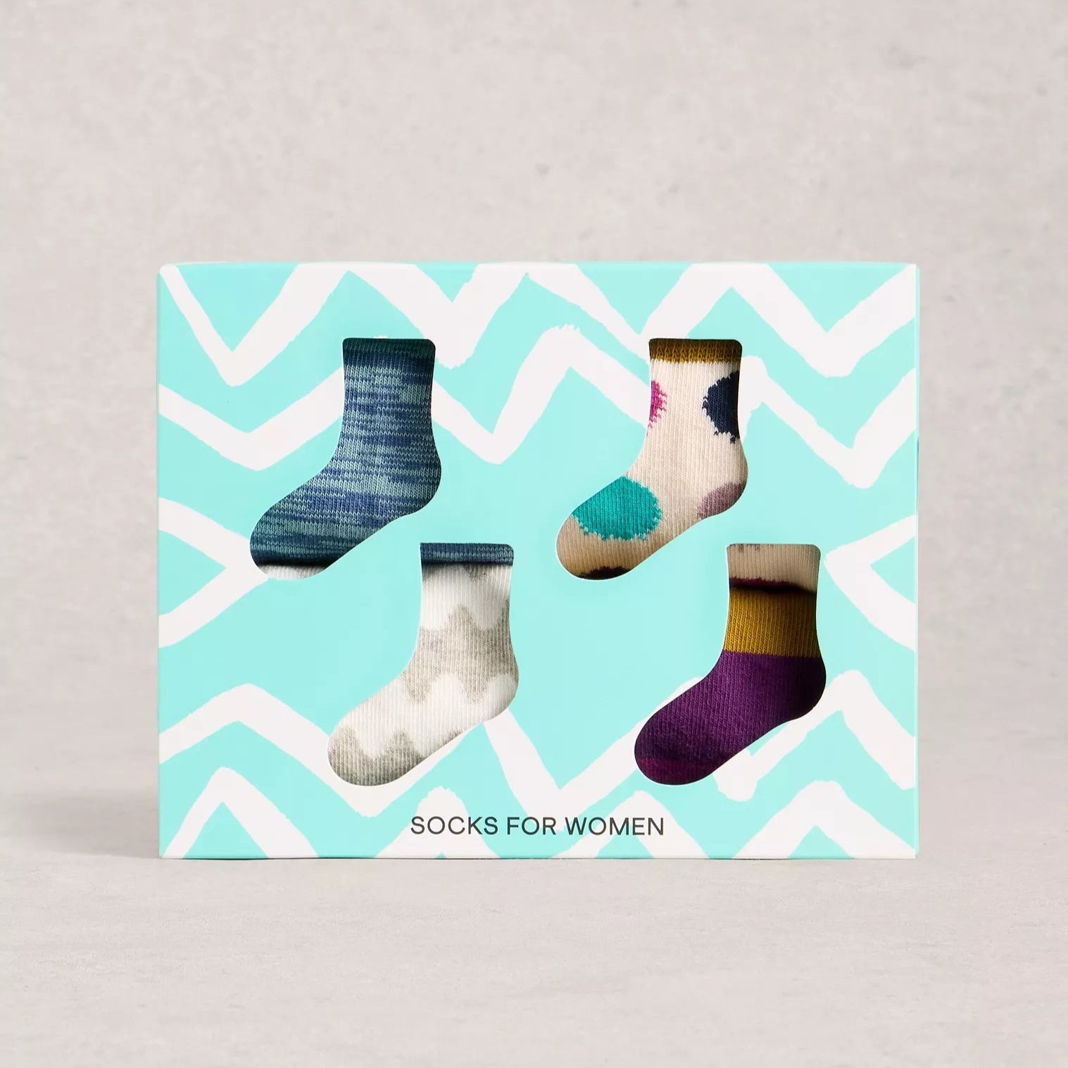 4-Pack Hotch Potch Ankle Socks - Natural Multi
