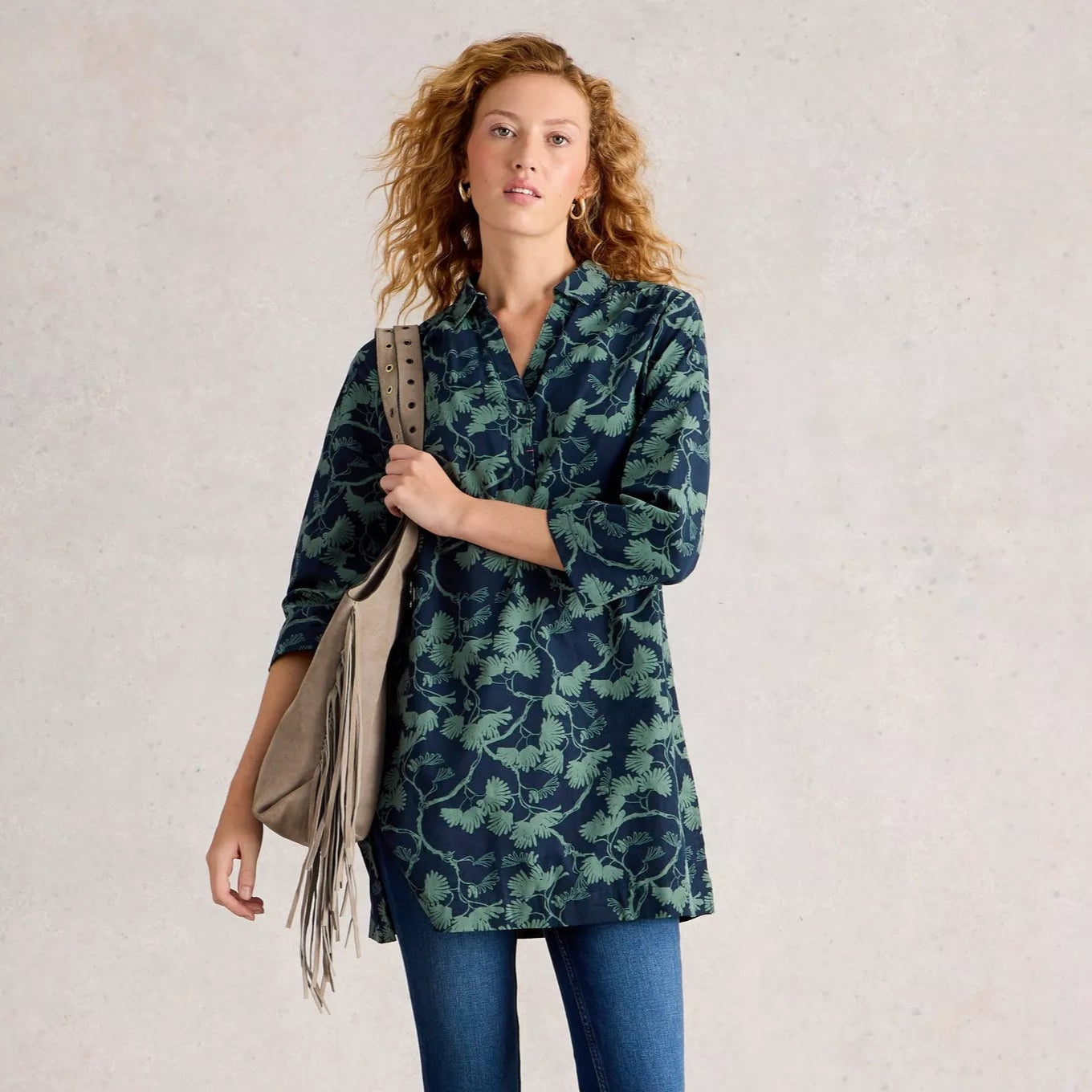 Blake Cord Tunic - Navy Print