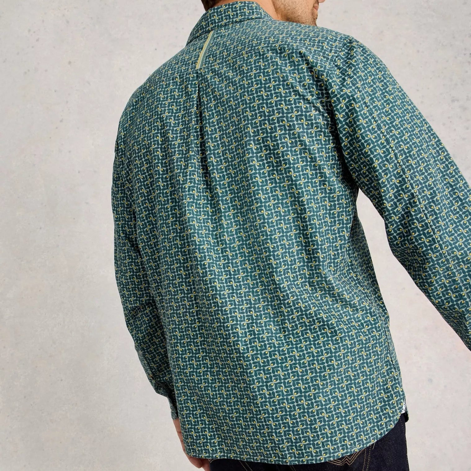 Finsbury Retro Print Shirt - Teal Print