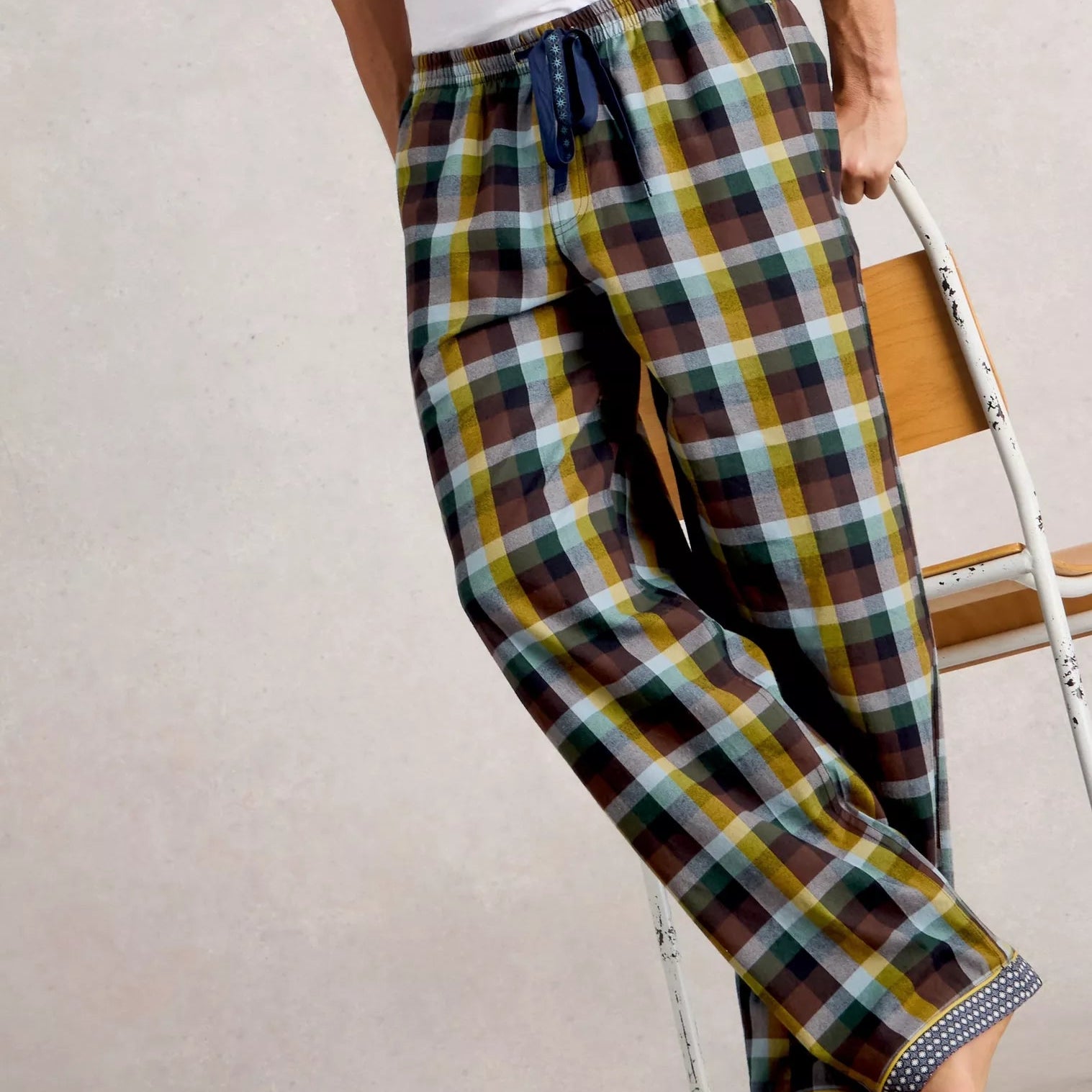 Moorland Flannel Pj Trousers - Green MLT