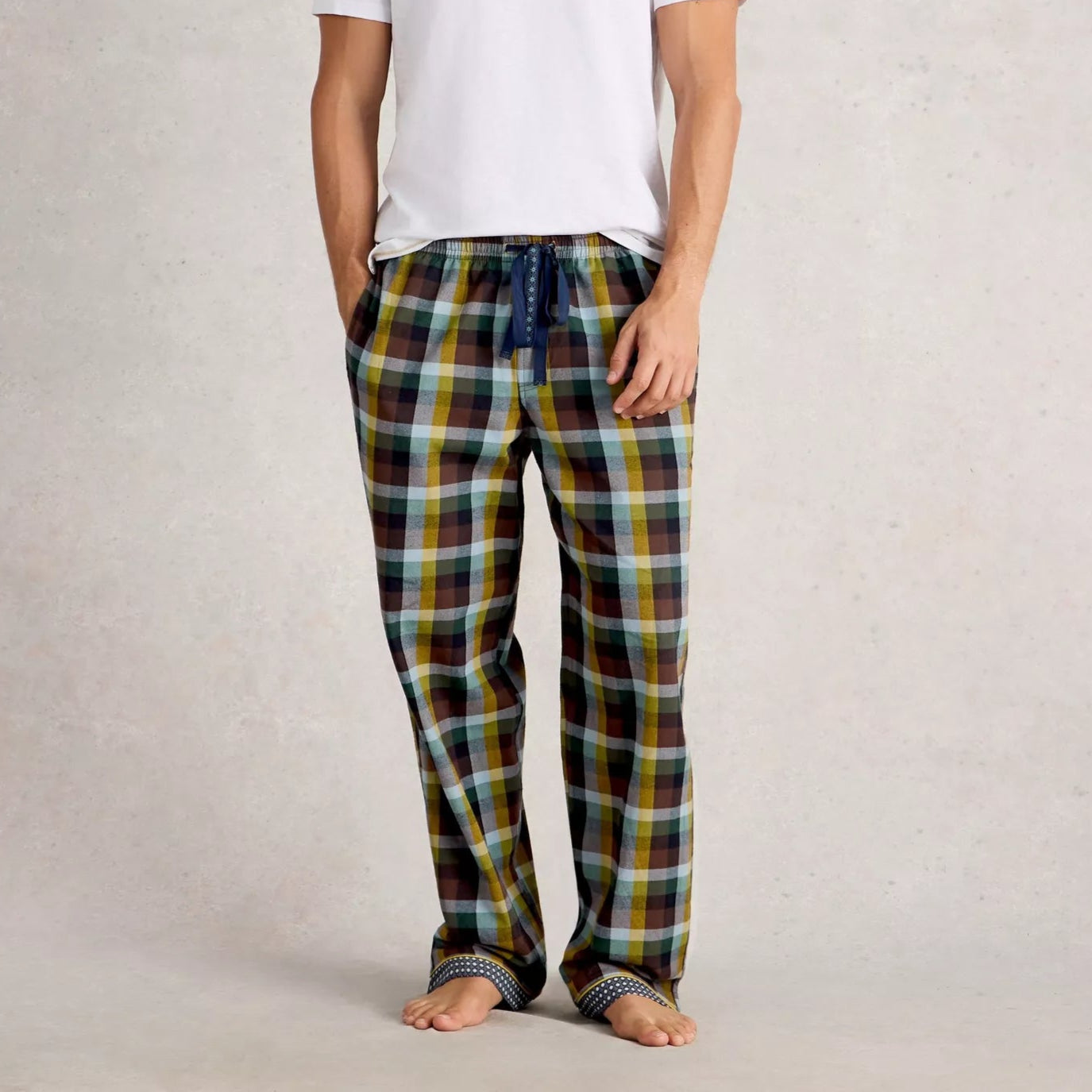 Moorland Flannel Pj Trousers - Green MLT