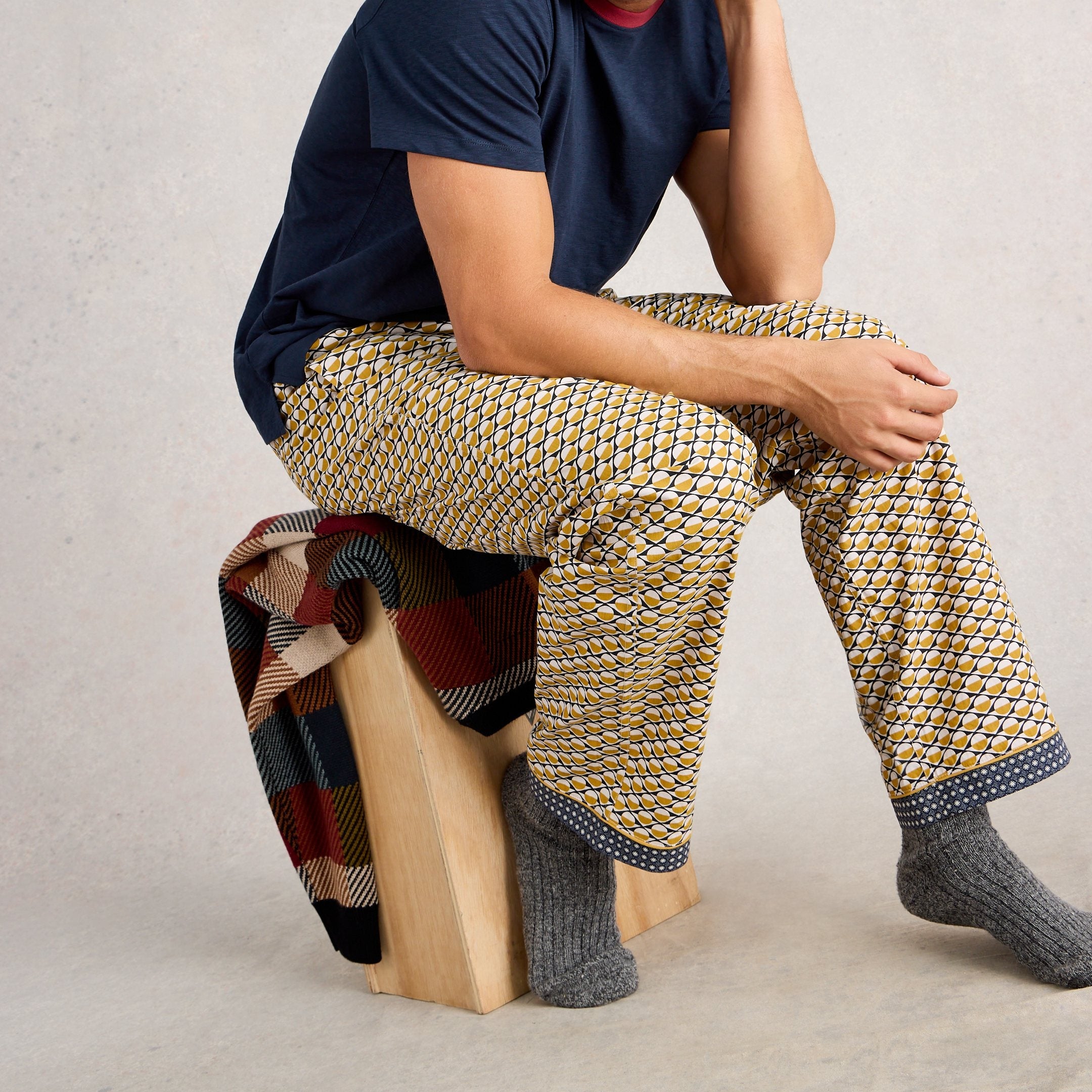 Wells Printed Pj Trousers - Yellow
