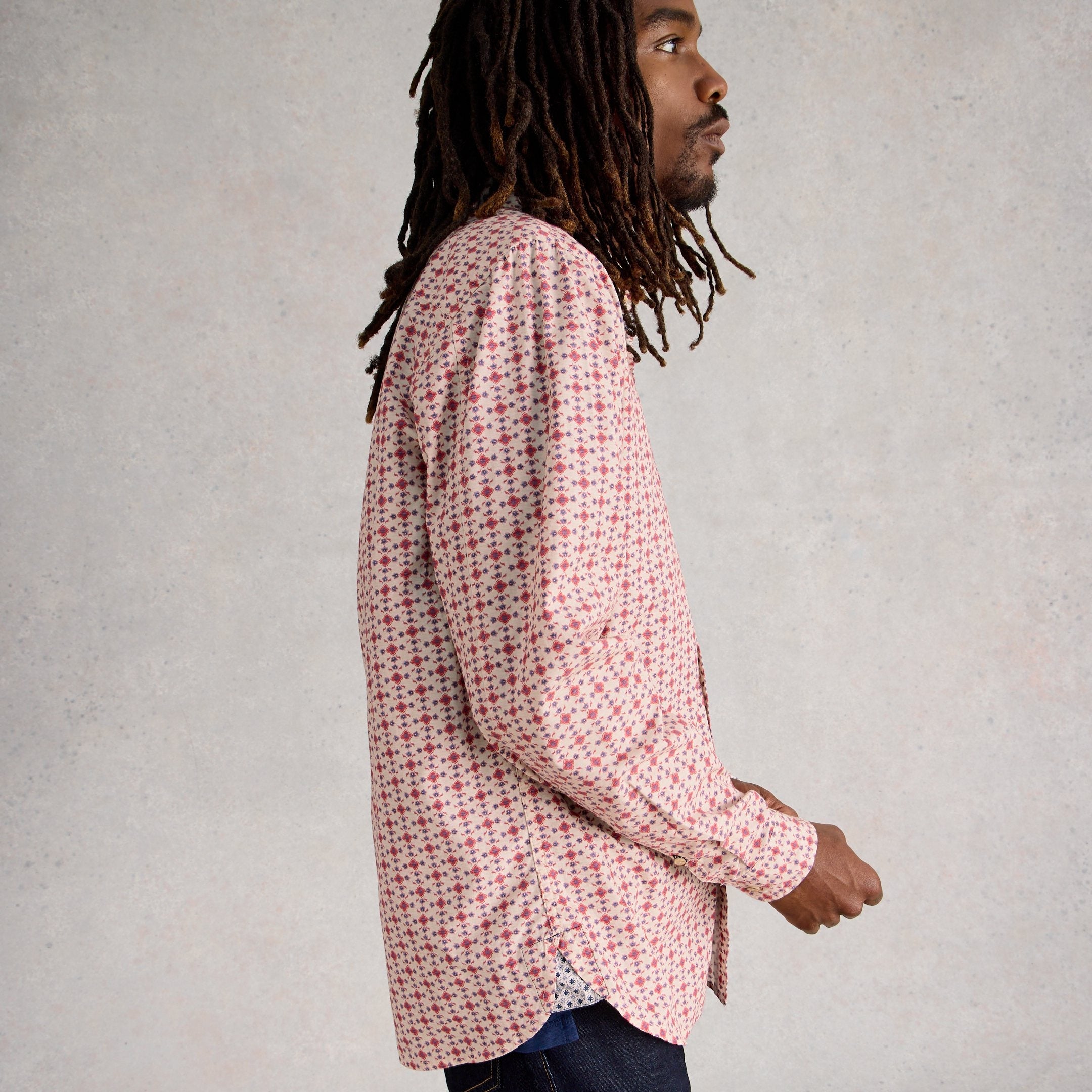 Finsbury Folk Geo Print Shirt - Red