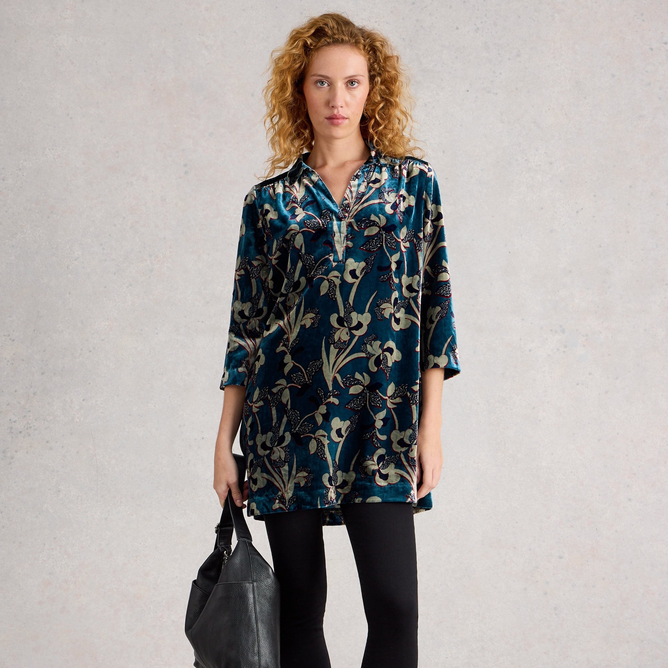 Blake Velvet Tunic - Blue Multi