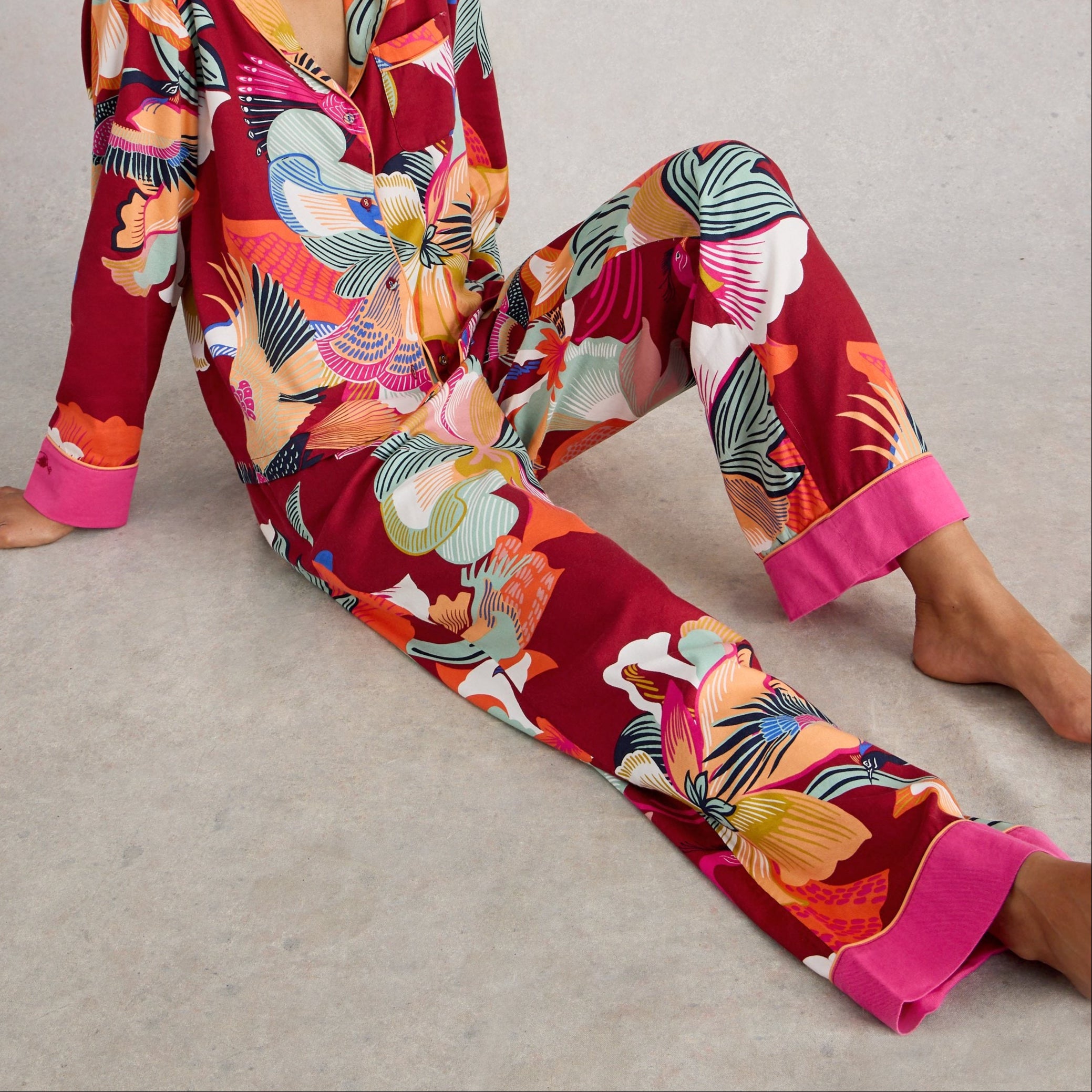 Nina Organic PJ Bottom - Red Multi