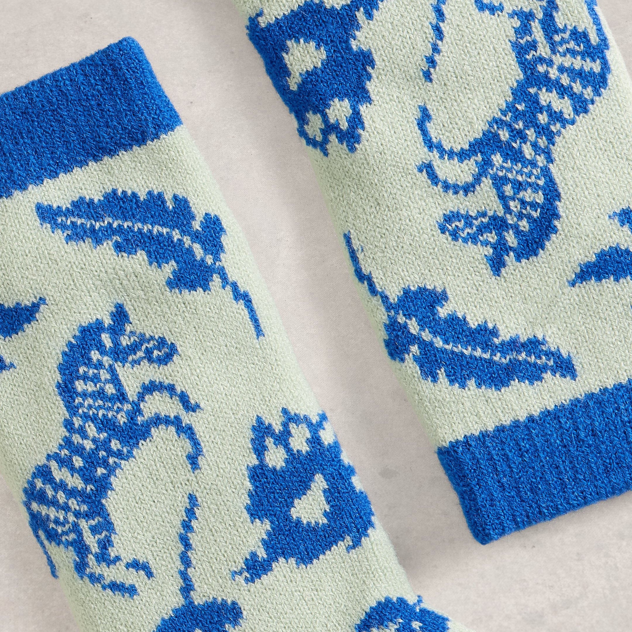 Zebra Cabin Socks - Light Green