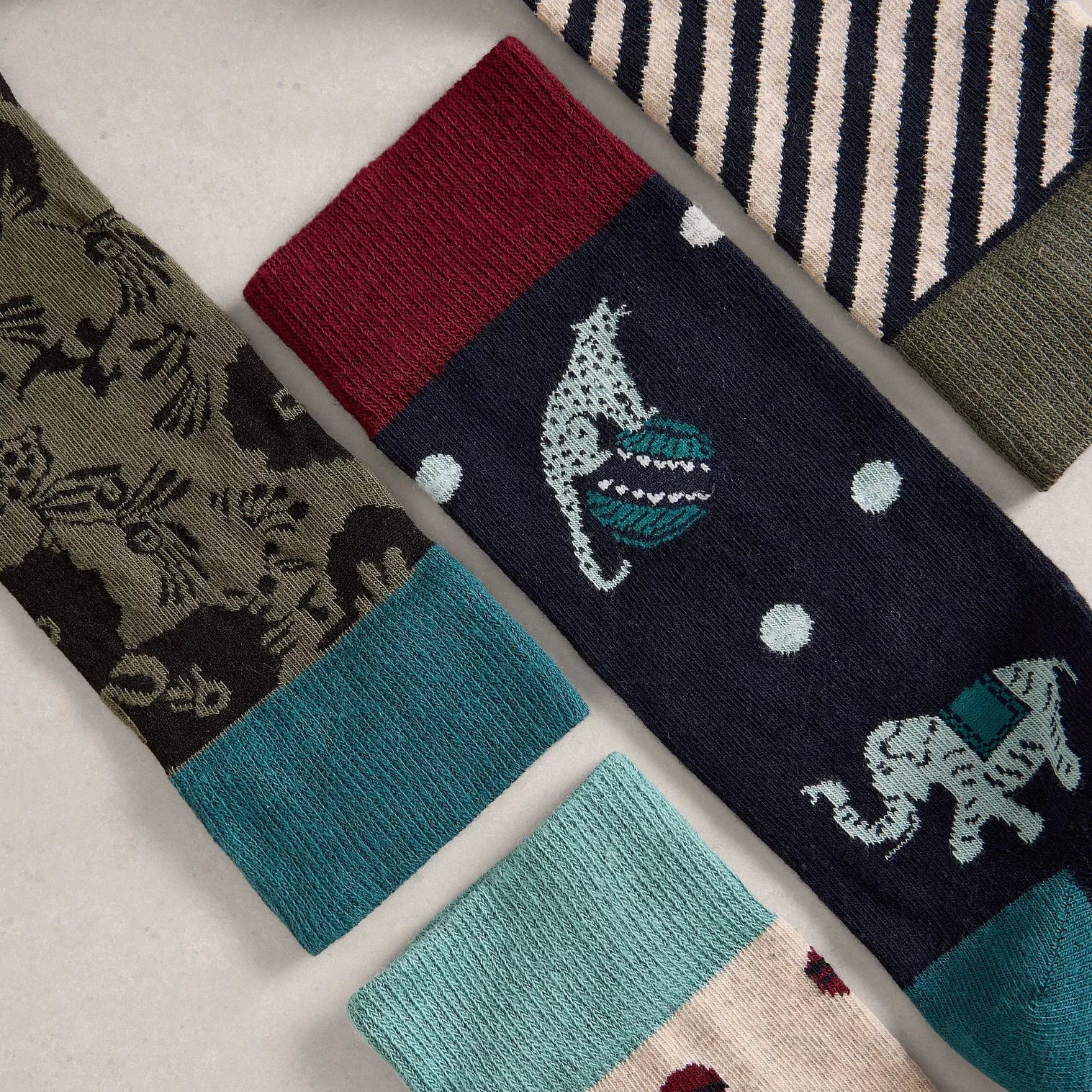 4-Pack Circus Ankle Socks - Navy Multi