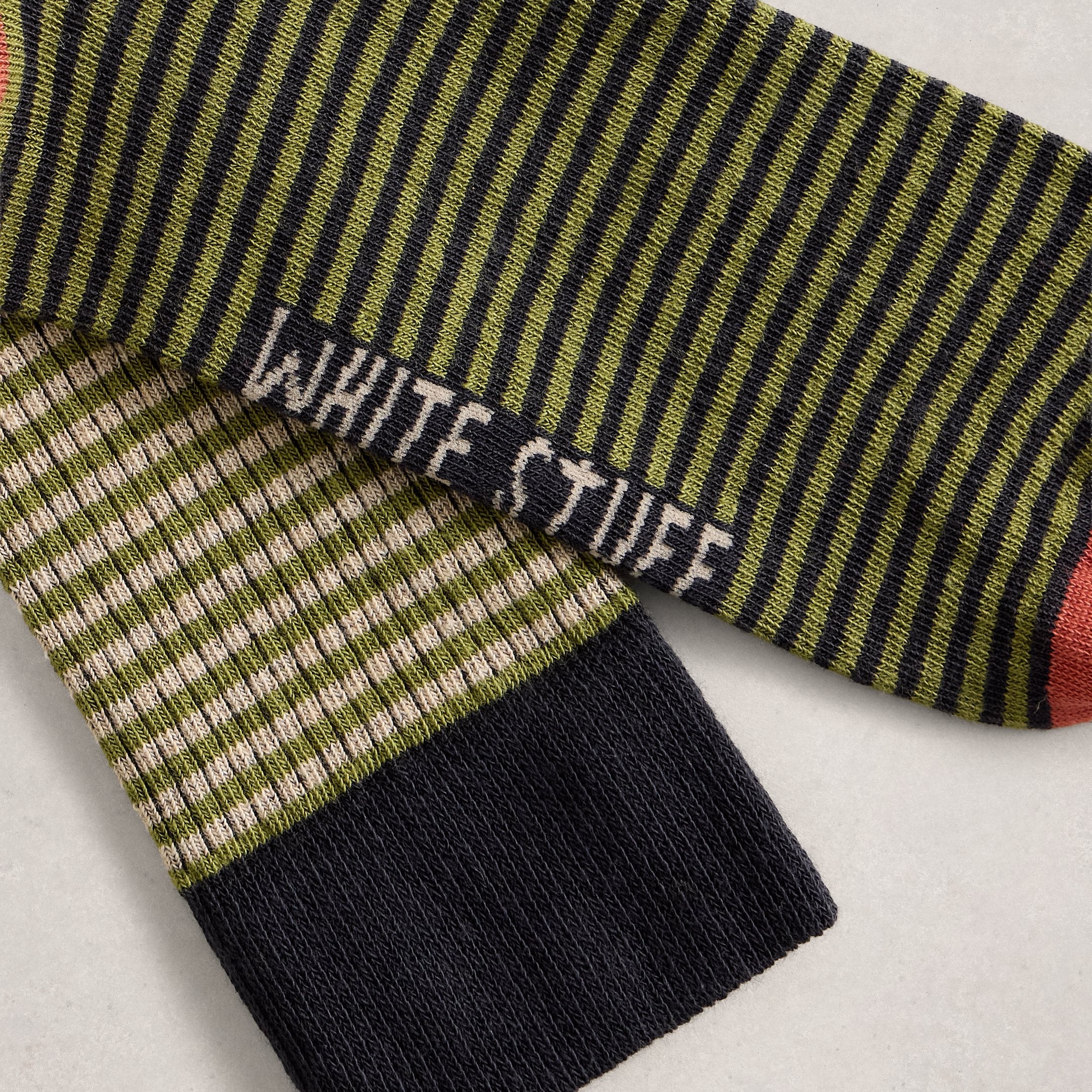Ribbed Ankle Socks - Green Multi