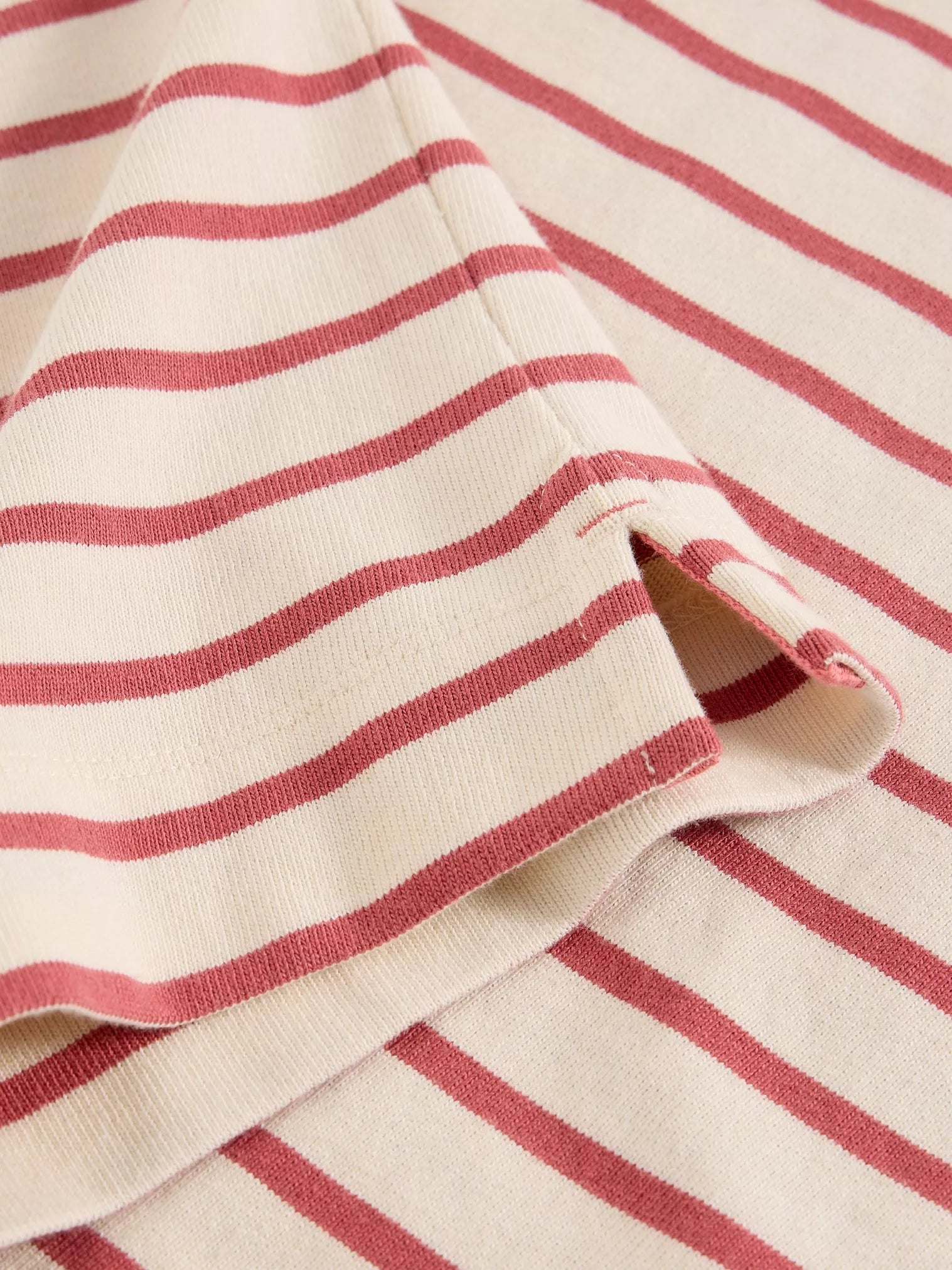Close-up of red and white striped fabric