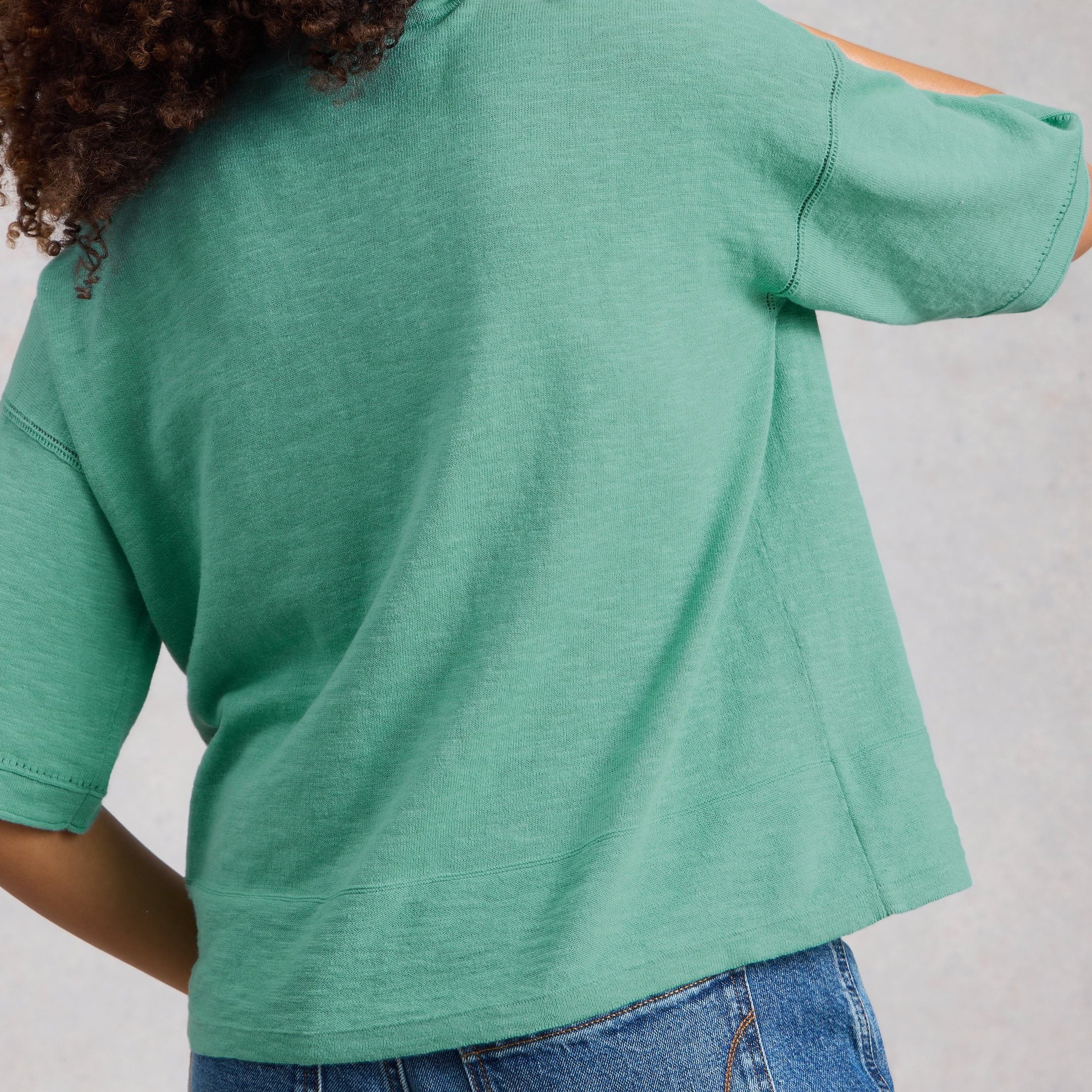 Kate Linen Top - Mid Teal