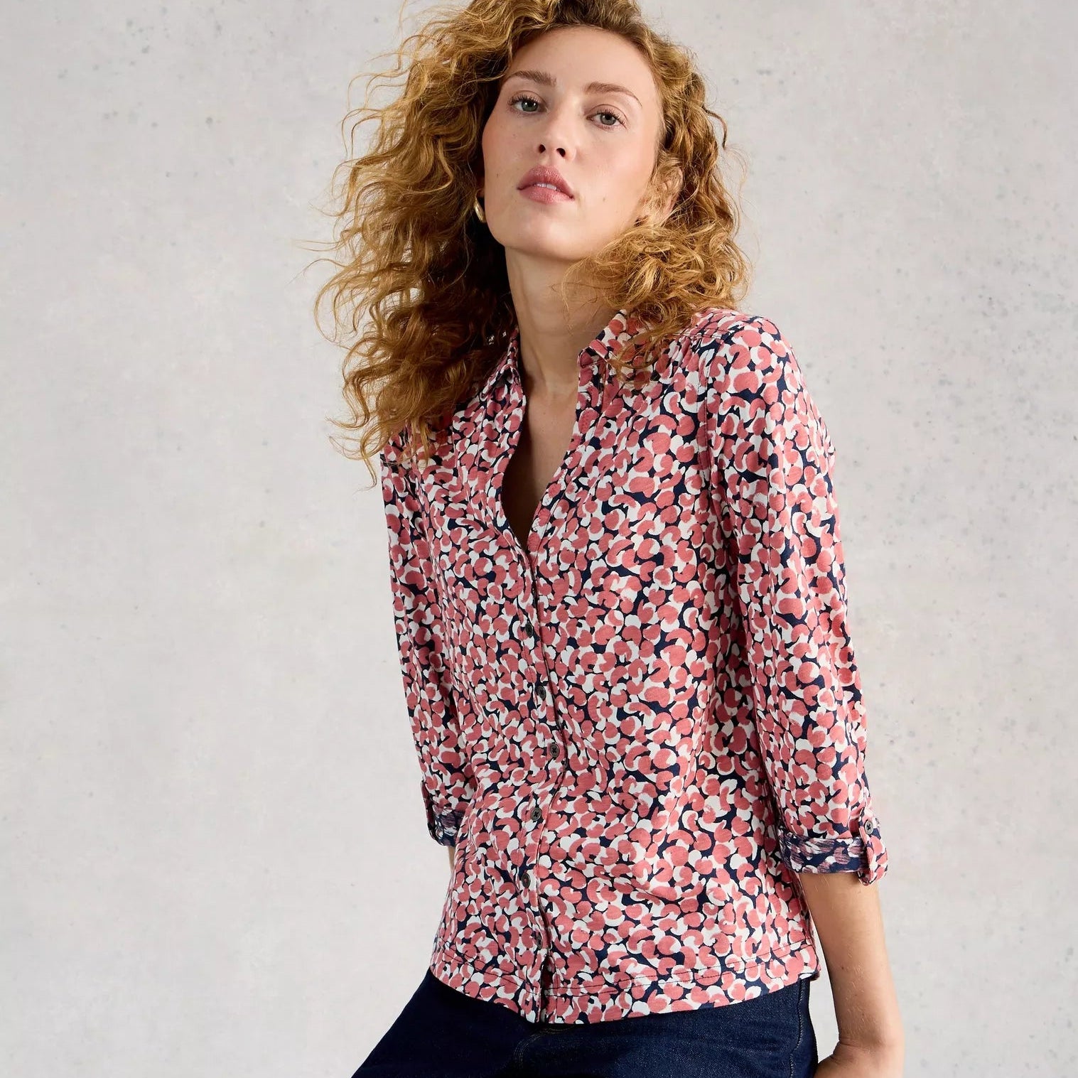 Annie Jersey Shirt - Pink Print