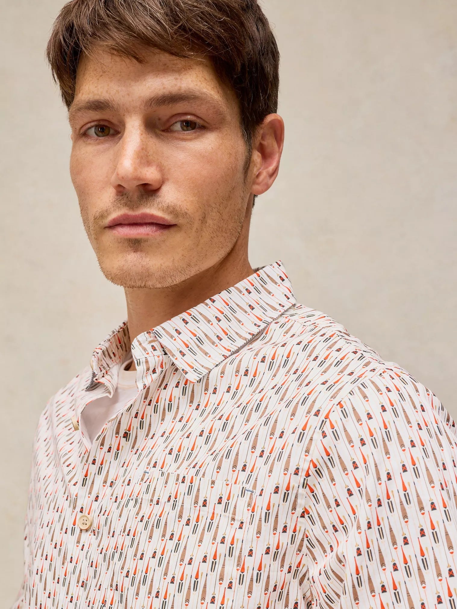 Finsbury Print Shirt - White
