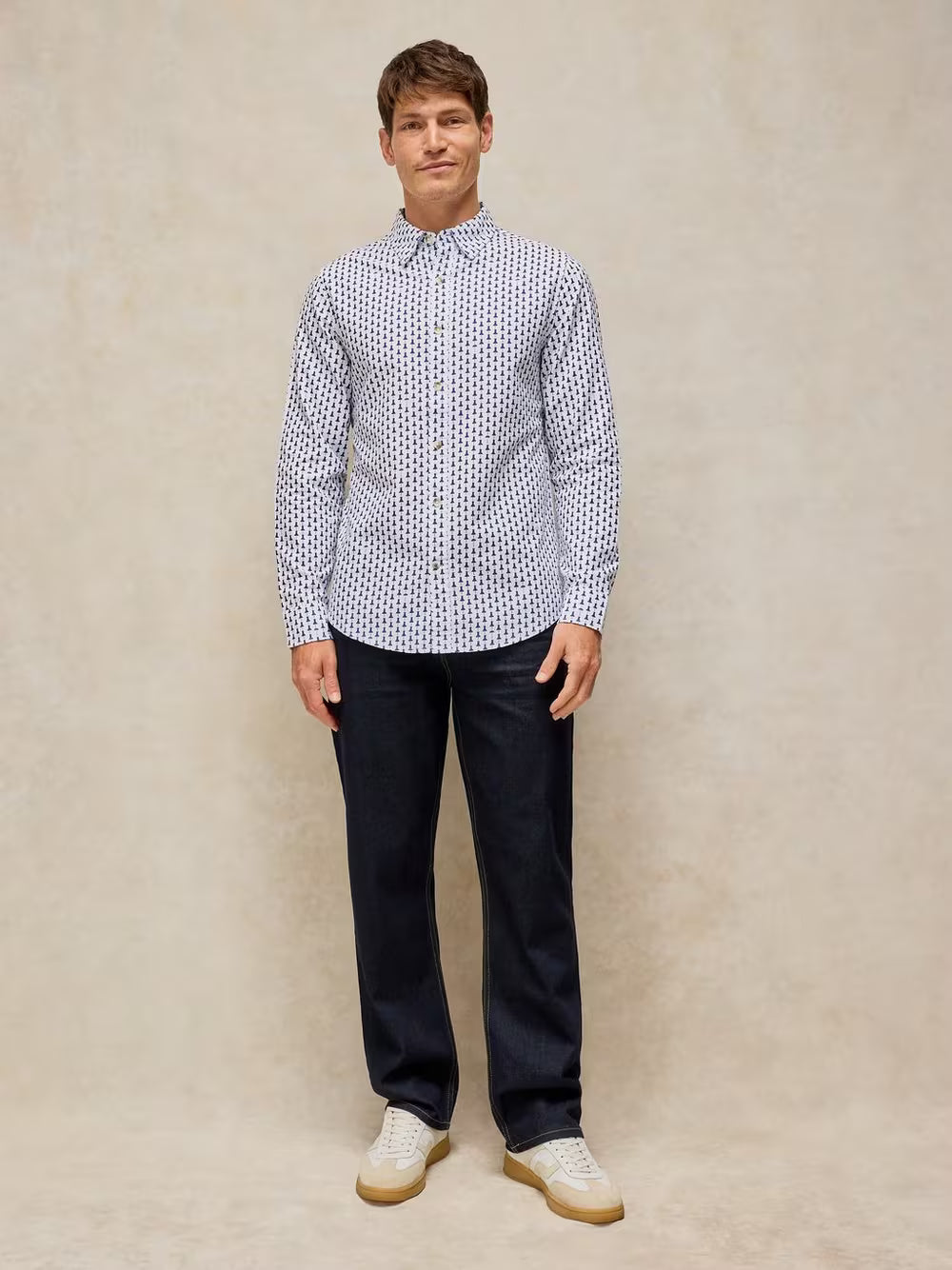 Finsbury Print Shirt - White