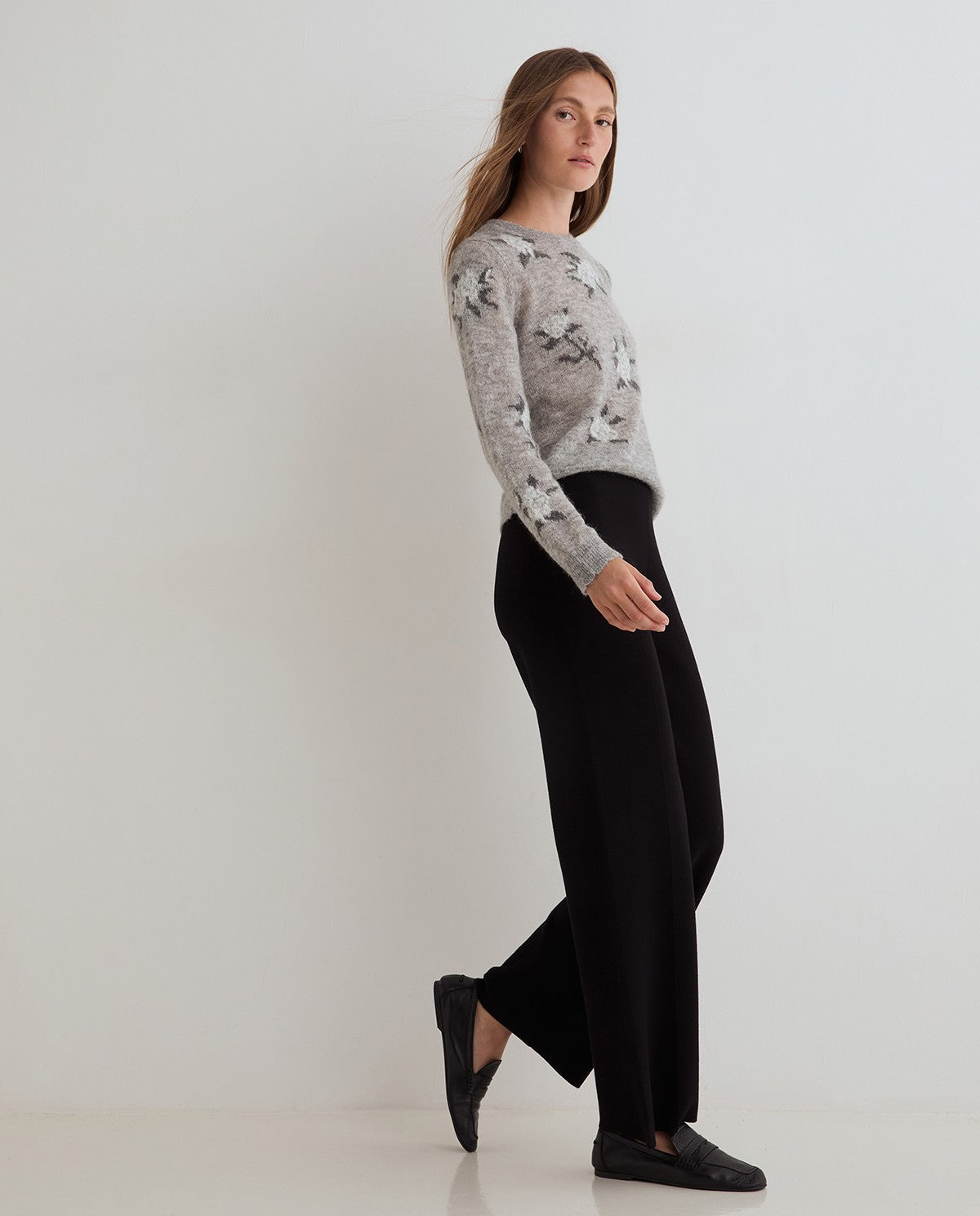 Lavandya Straight Knit Trousers - Black