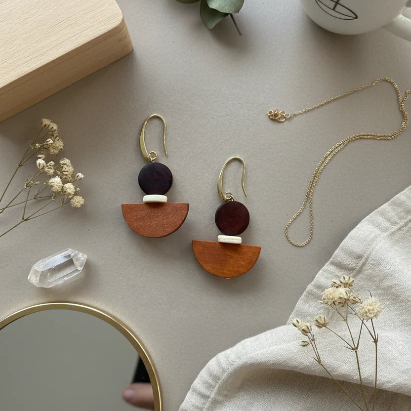 Drop Earrings - Chocolate Orange