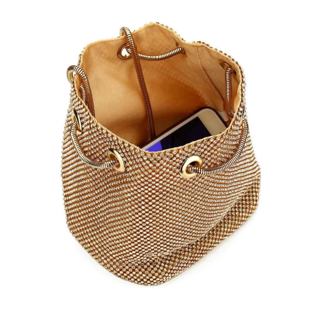 Diamante Bucket Bag - Gold