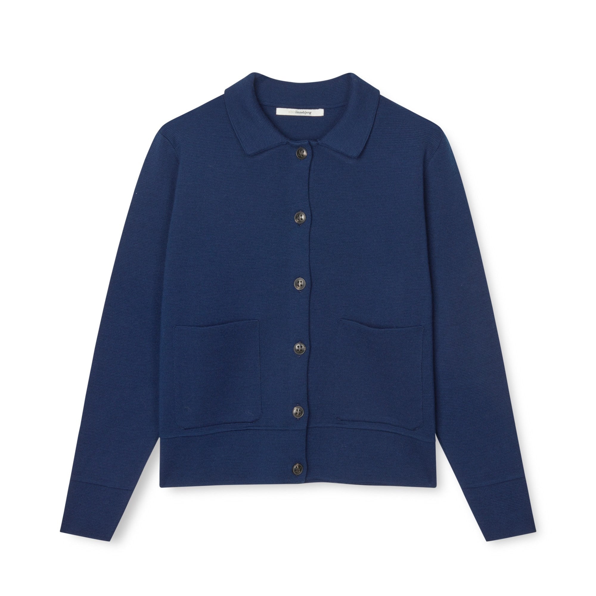 Blue cardigan on a white background