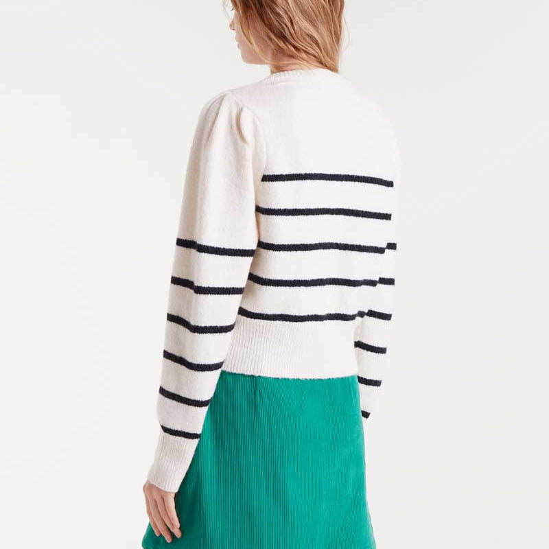 Striped Cardigan - Black & White