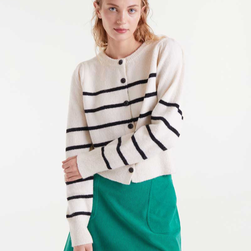 Striped Cardigan - Black & White