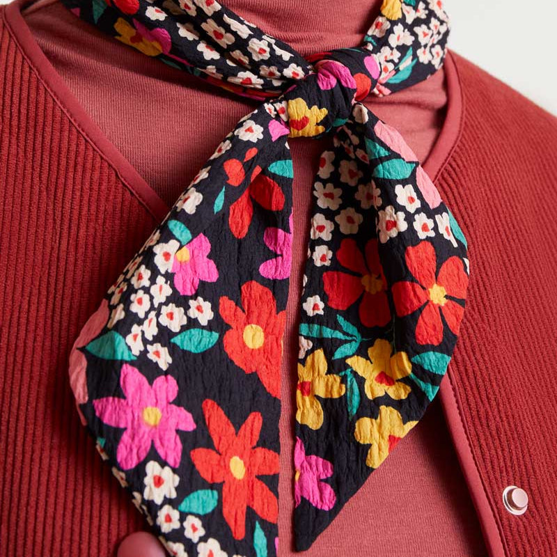 Seersucker Floral Scarf - Giardino