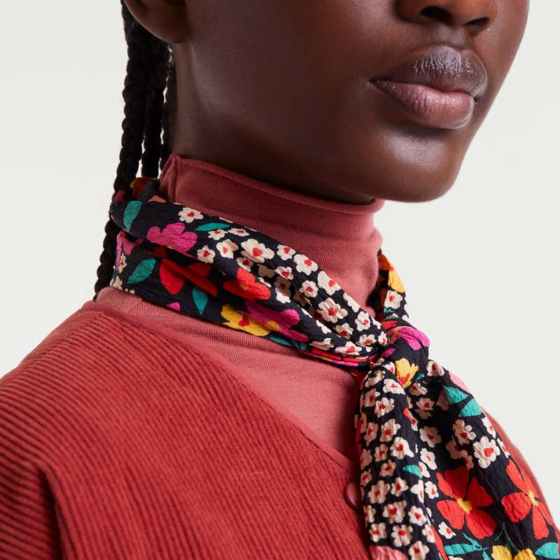 Seersucker Floral Scarf - Giardino