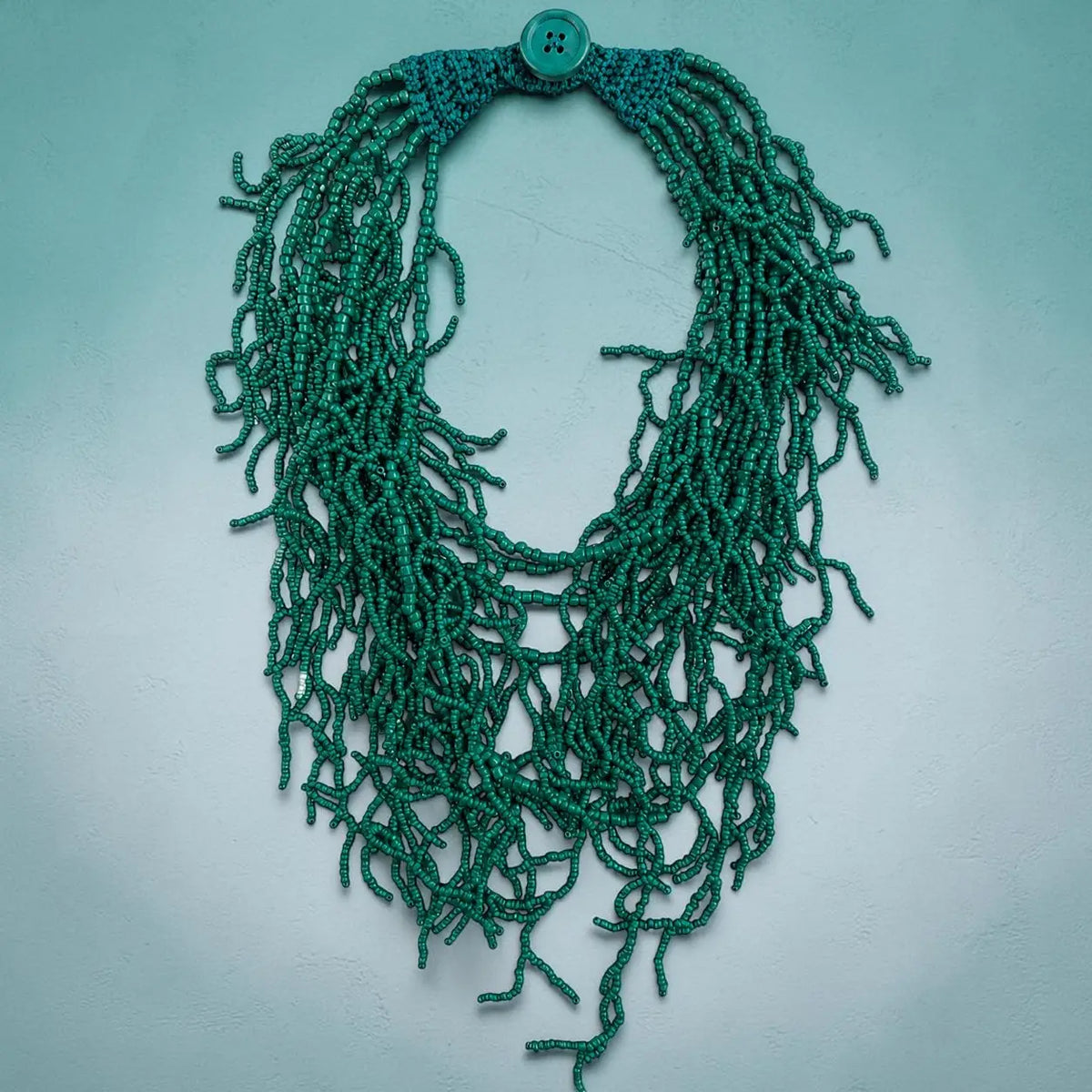 Coral Beaded Necklace - Emerald