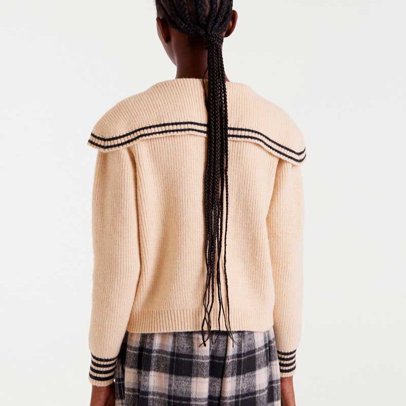 Large Collar Cardigan - Off White