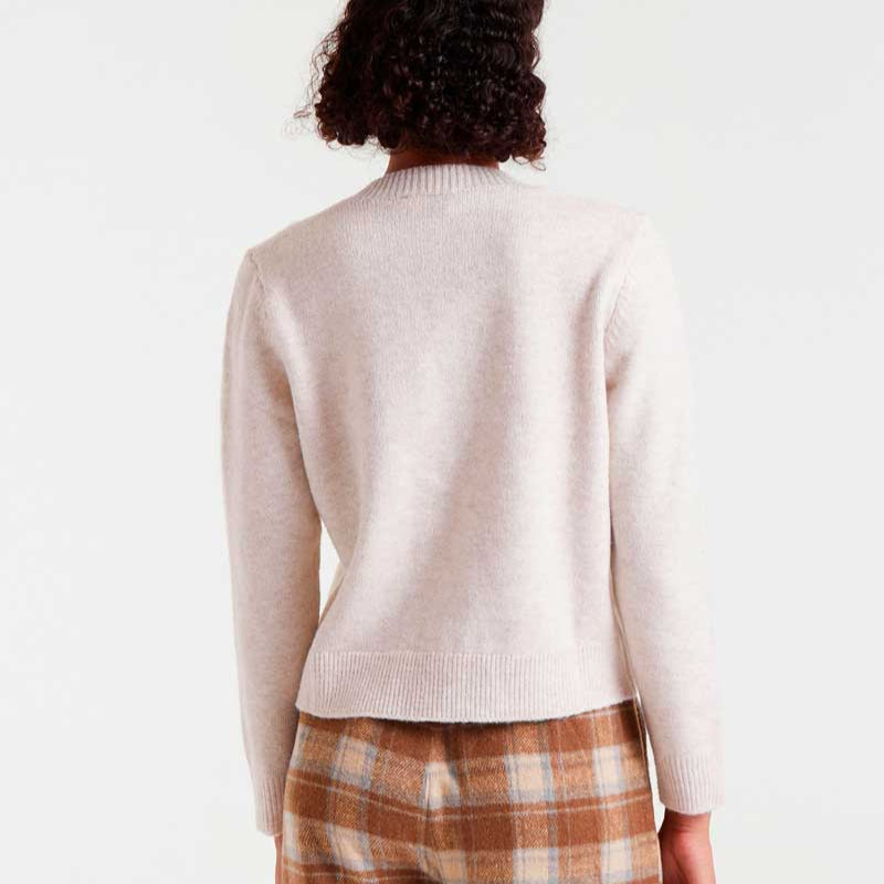 Mixed Button Cardigan - Beige