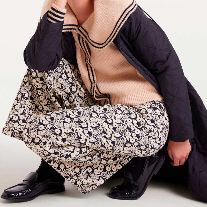 Floral Print Trousers - Tofu